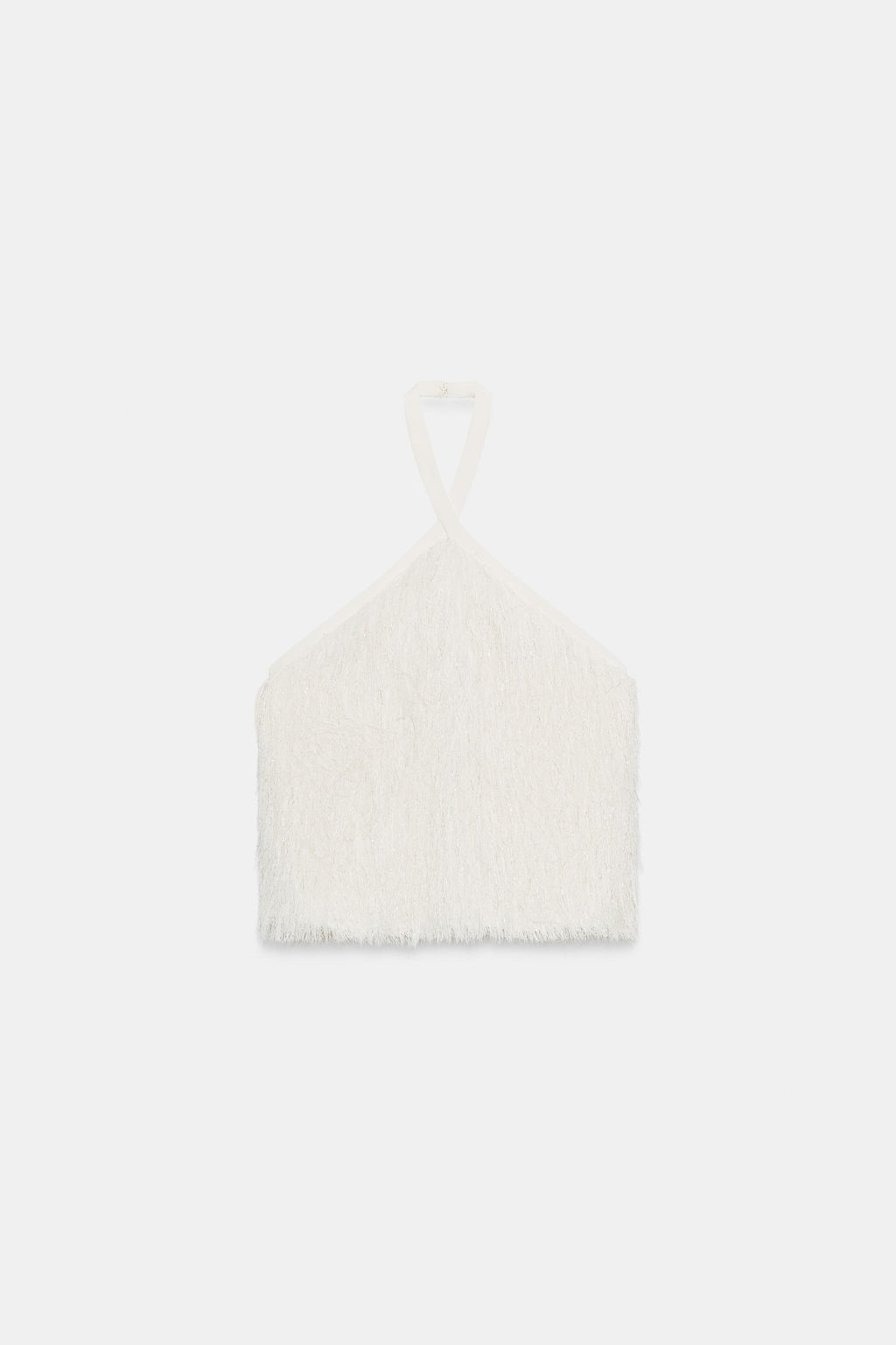 TOP HALTER PLUMAS HILO METALIZADO / Crudo - Zara фото 5