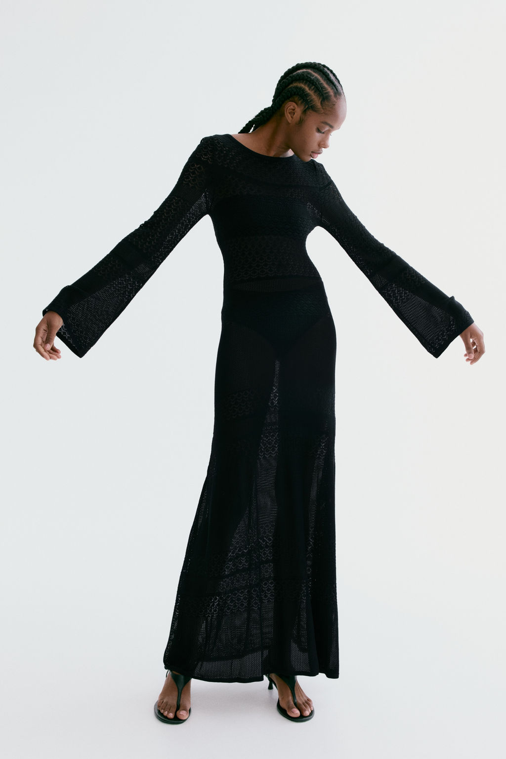 Maxivestido en punto pointelle - H&m фото 3