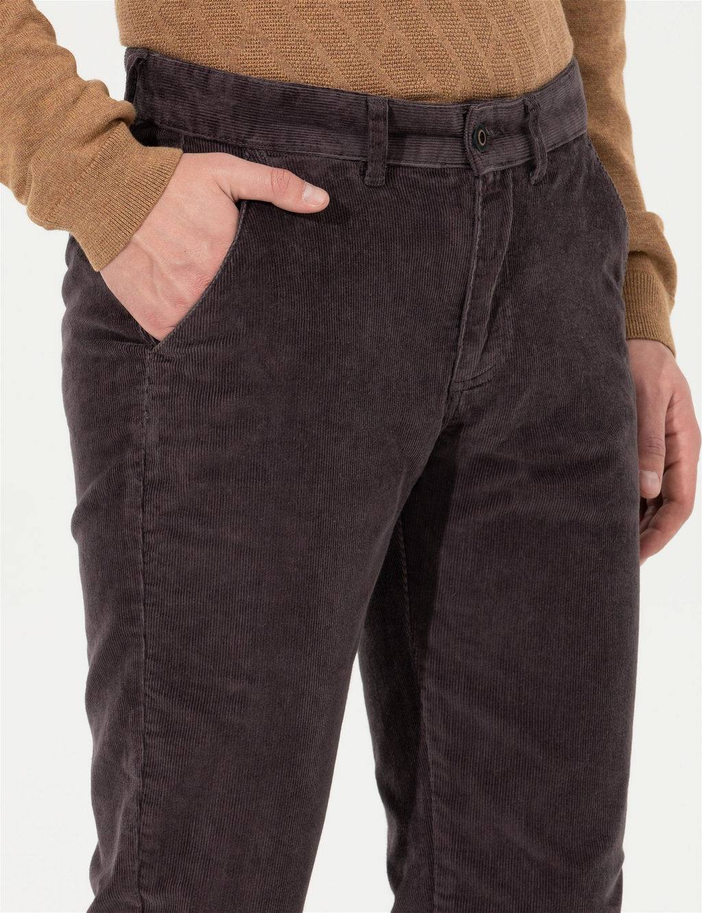 Koyu Gri Slim Fit Kanvas Pantolon - Pierre cardin фото 6