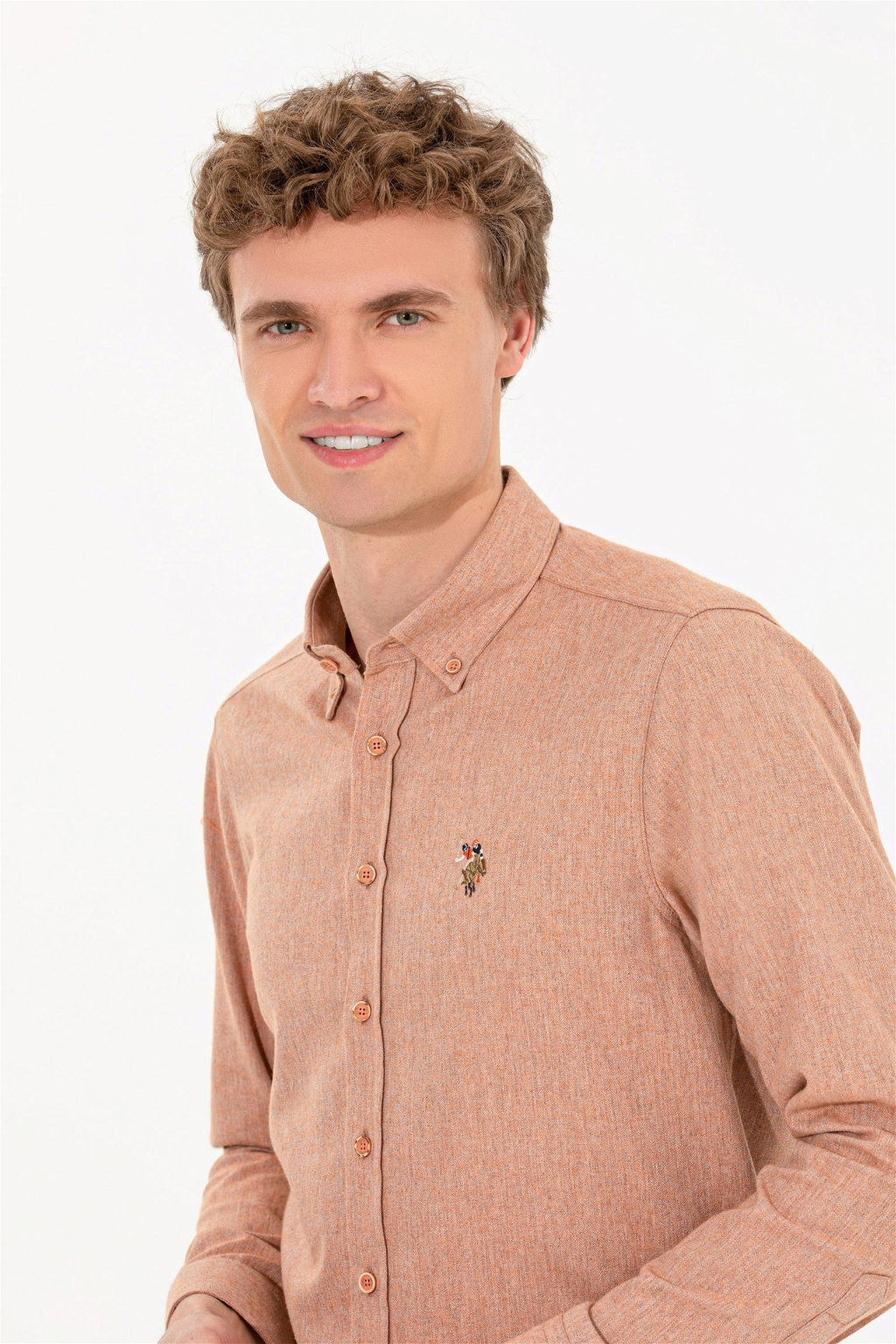 Мужская базовая рубашка с длинным рукавом Brick Brick - U.s. polo assn фото 2