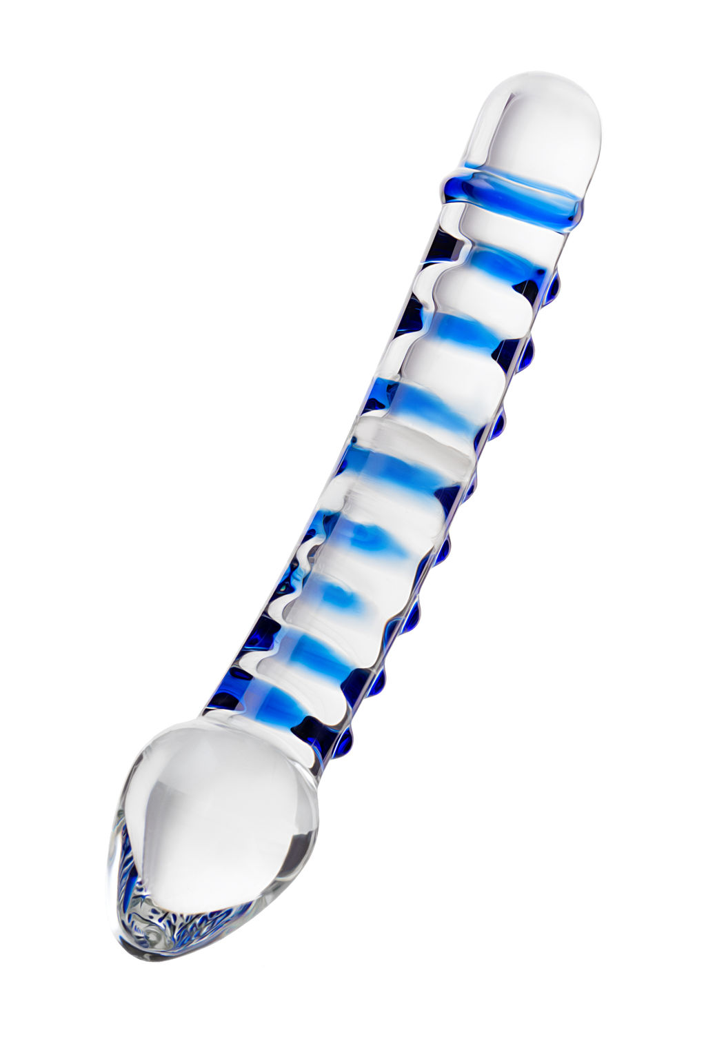 Двусторонний фаллоимитатор Sexus Glass, стекло, прозрачный, 20 см  фото 2