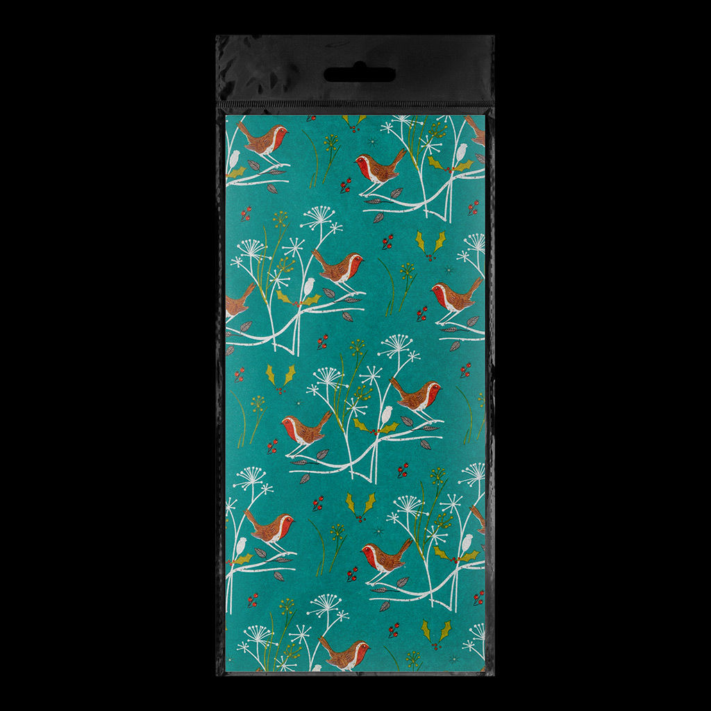 АКЦИЯ Цена за 1 шт. Набор ErichKrause Decor 4 листа упаковочной бумаги тишью Птицы 50х70см