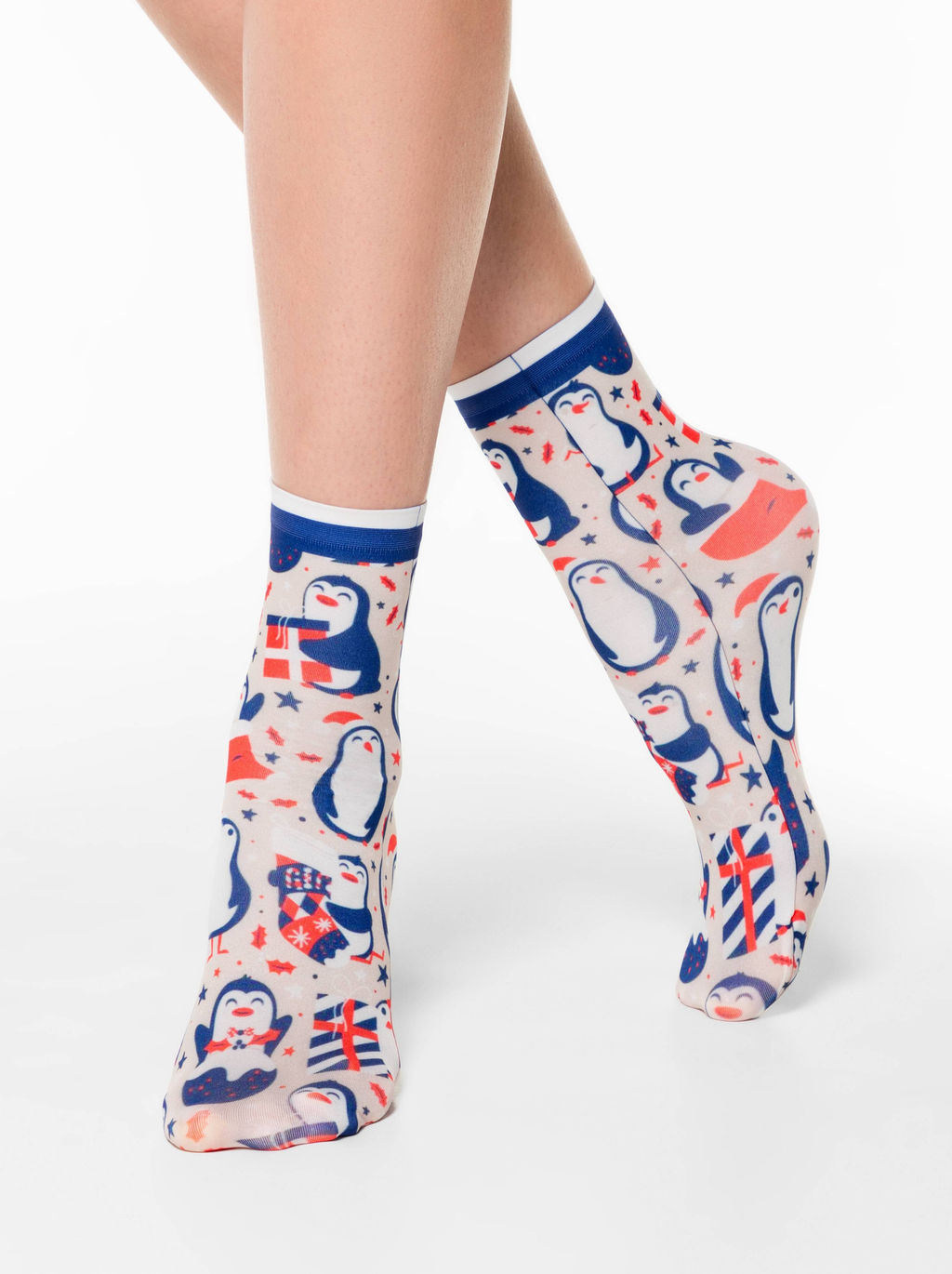 Цена за 2 пары. CONTE Носки с новогодними рисунками FANTASY 70 mix