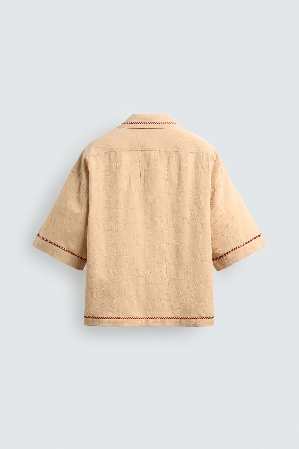 CAMISA BOXY FIT JACQUARD BORDADOS / Arena - Zara фото 8
