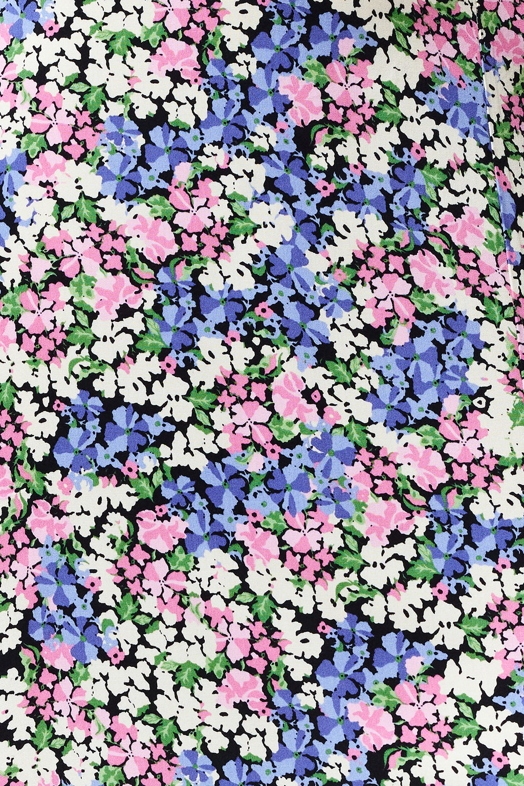 Ac?k Mavi Y?rtmac Detayl? Viskon Kumasl? Cicek Desenli Midi Dokuma Etek TWOSS20ET0230