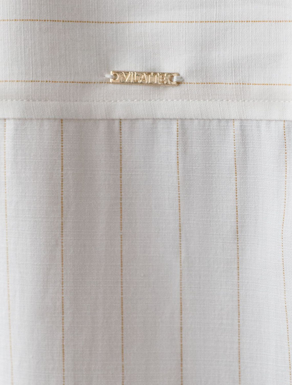 Блузка свободного силуэта в тонкую полоску из хлопка с добавлением льна - Vilatte фото 4