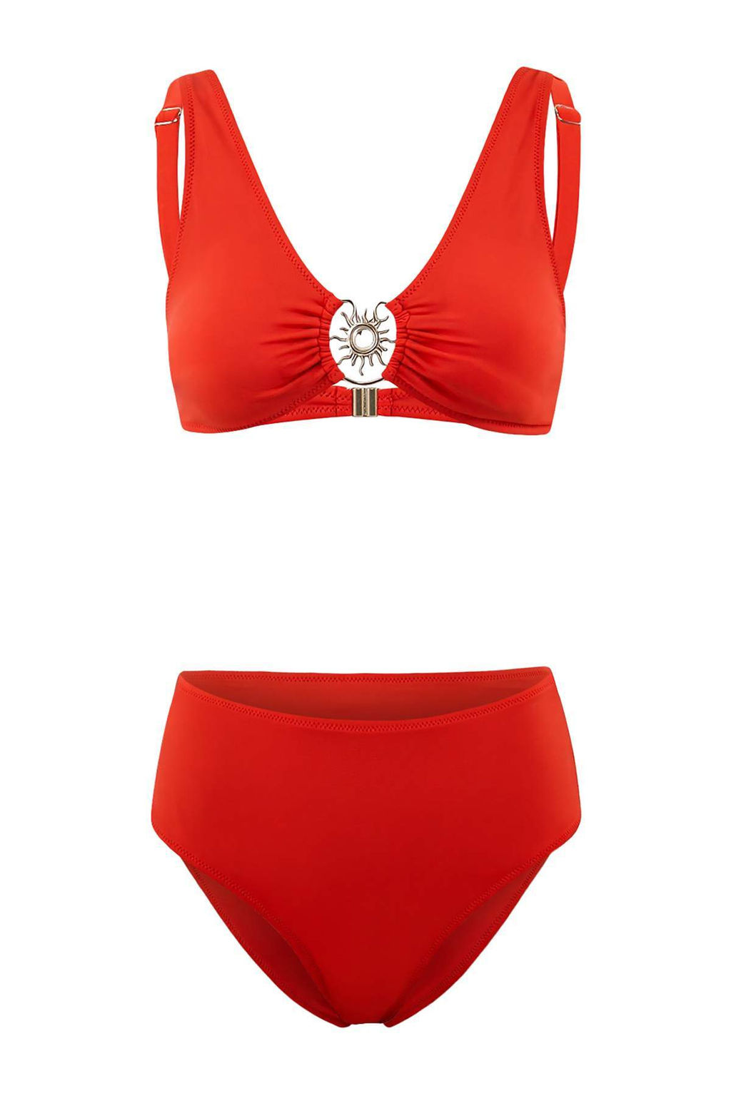 Siyah Ucgen Kapl? Aksesuar Detayl? Yuksek Bel Regular Bikini Tak?m? TBESS26BT00029 - Trendyolmilla фото 11