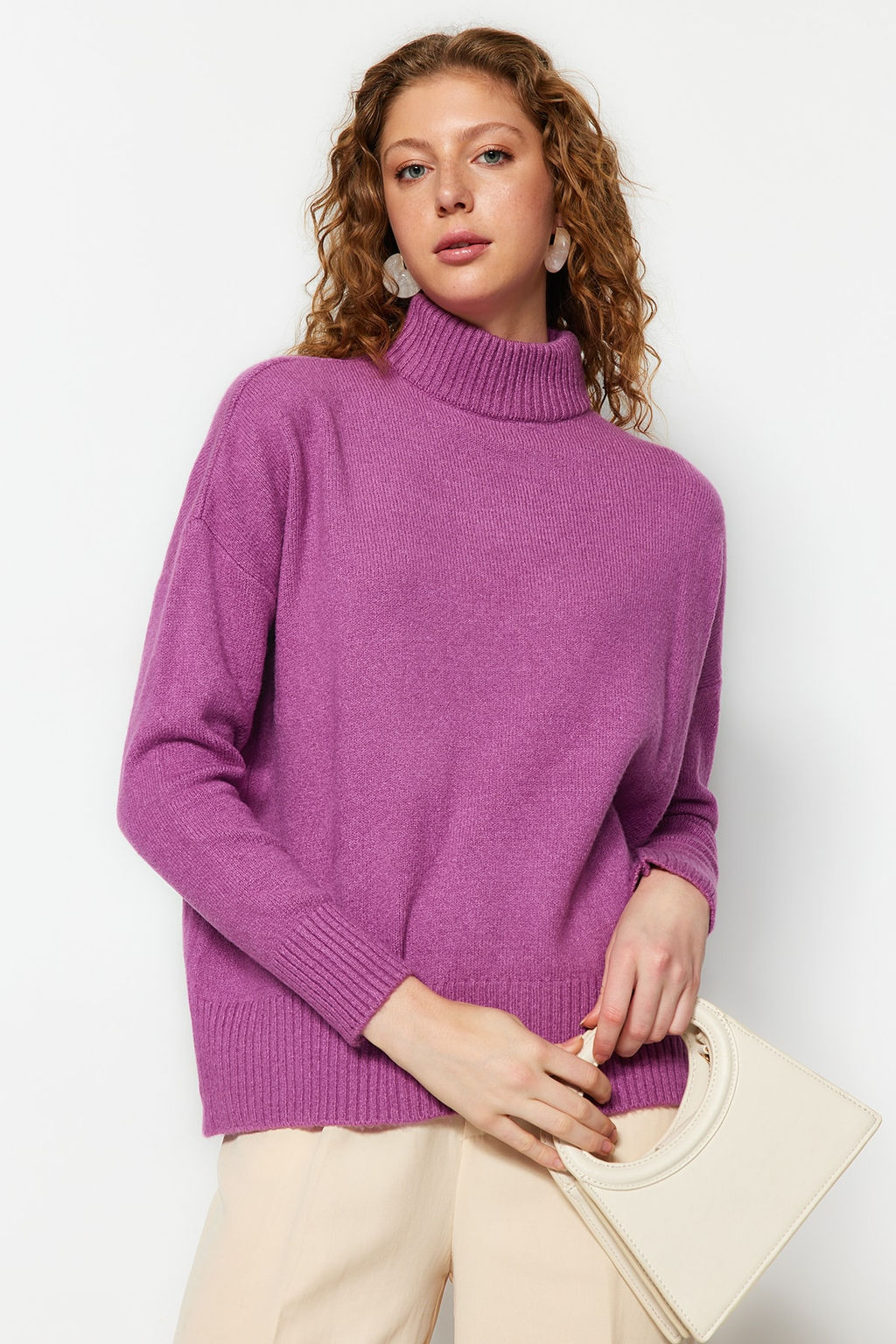 Antrasit Genis Kal?p Yumusak Dokulu Triko Kazak TWOAW23KZ00469 - Trendyolmilla фото 14