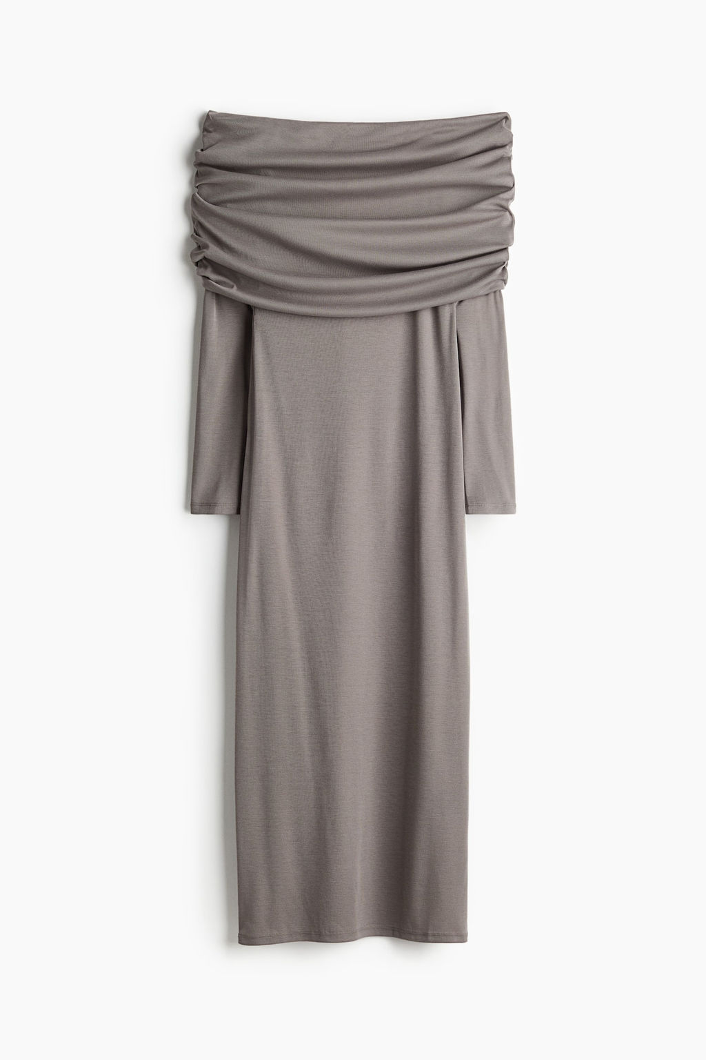 Vestido off-the-shoulder con escote vuelto - H&m фото 5