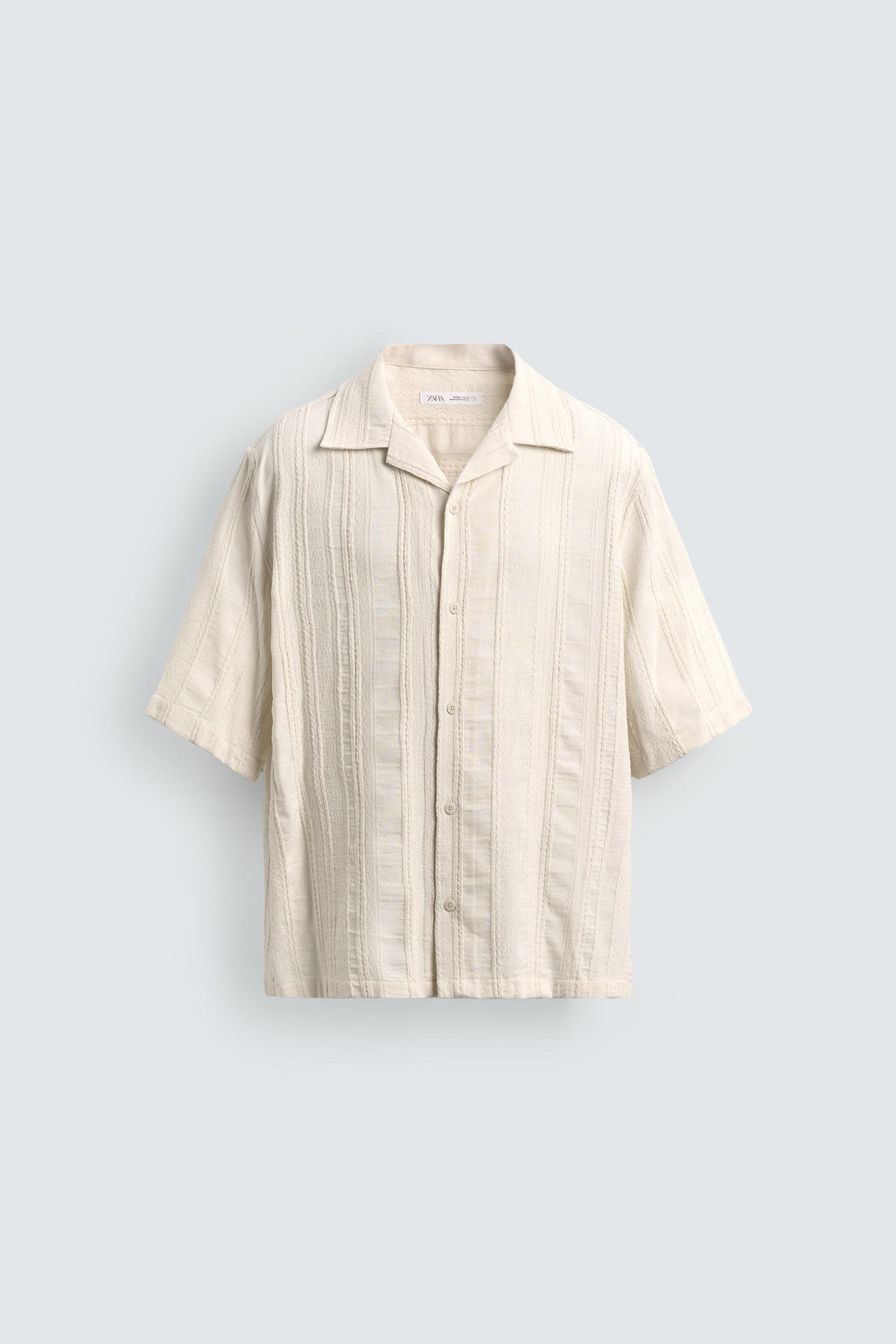 CAMISA JACQUARD GEOM?TRICO / Crudo - Zara фото 7
