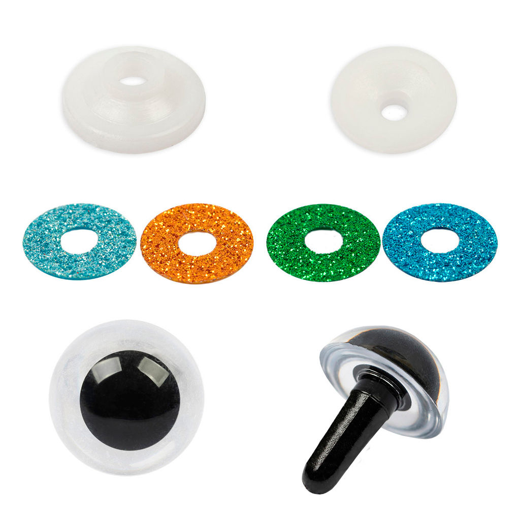 HobbyBe PGSB-13 Глаза пластиковые с блестящей вставкой d 13 мм 5 х 2 шт. синий