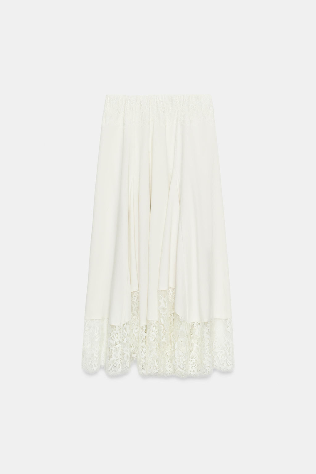 FALDA MIDI VOLUMEN ENCAJE / Crudo - Zara фото 5