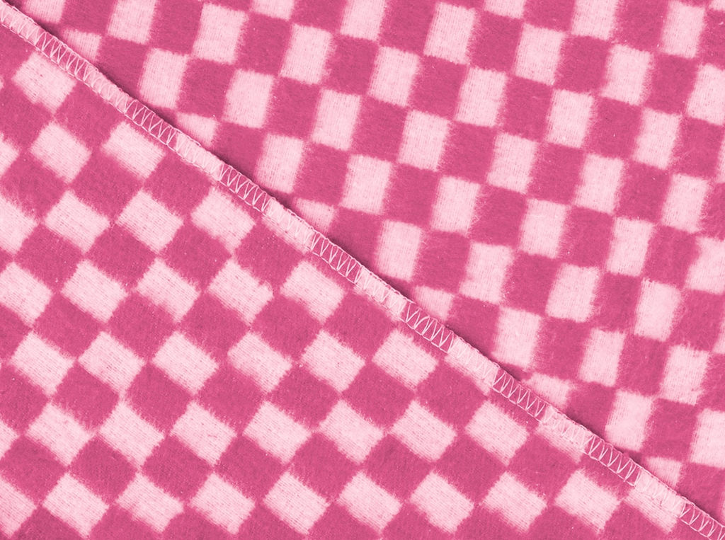 Одеяло байковое ОБ-200 140*205 клетка цв. розовый