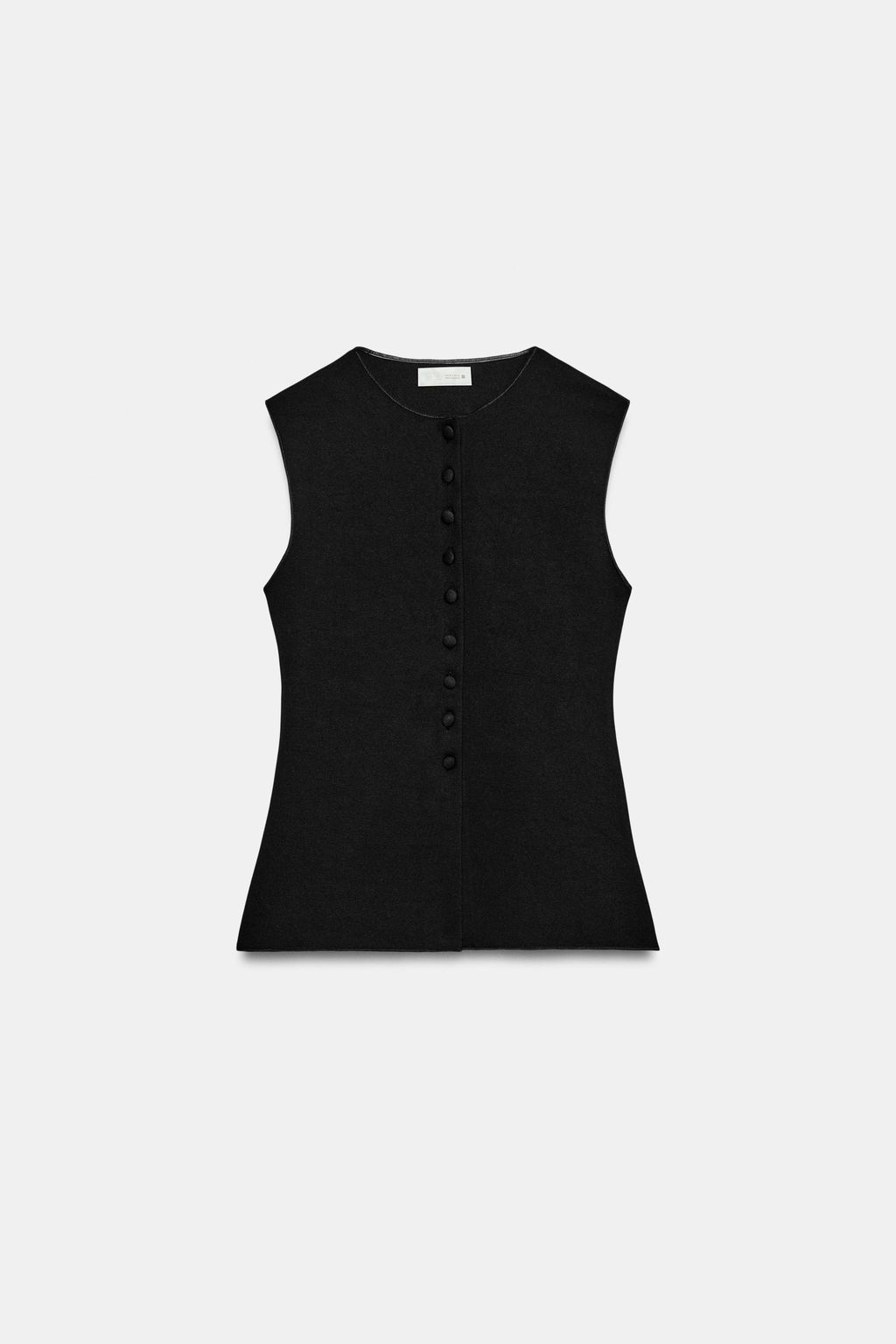 TOP CHALECO BOTONES / Negro