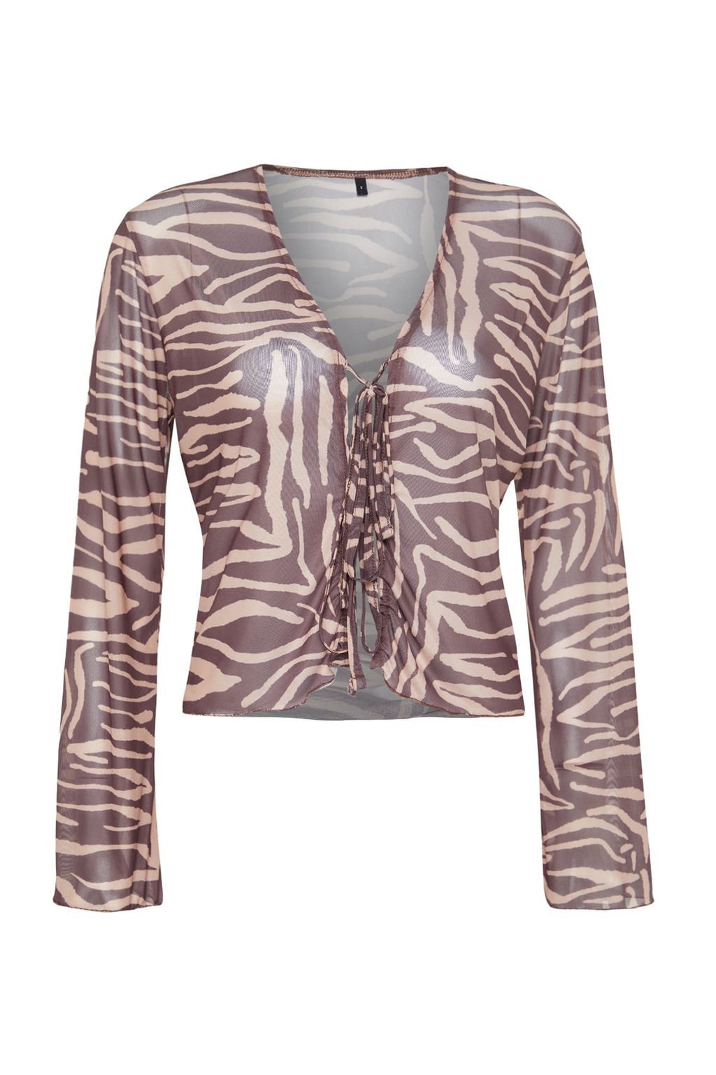 Trendyolmilla Siyah Desenli Baglama Detayl? Tul Esnek Orme Bluz TWOSS23BZ00139  фото 22