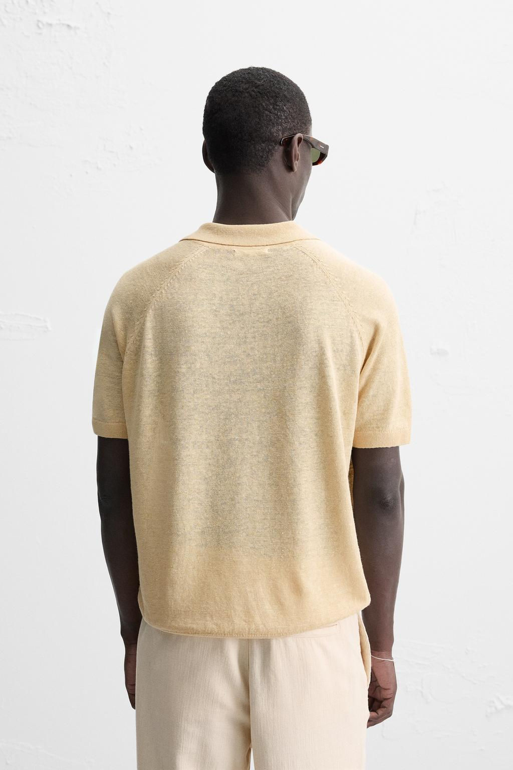 100% LINEN KNIT POLO SHIRT - Zara фото 3