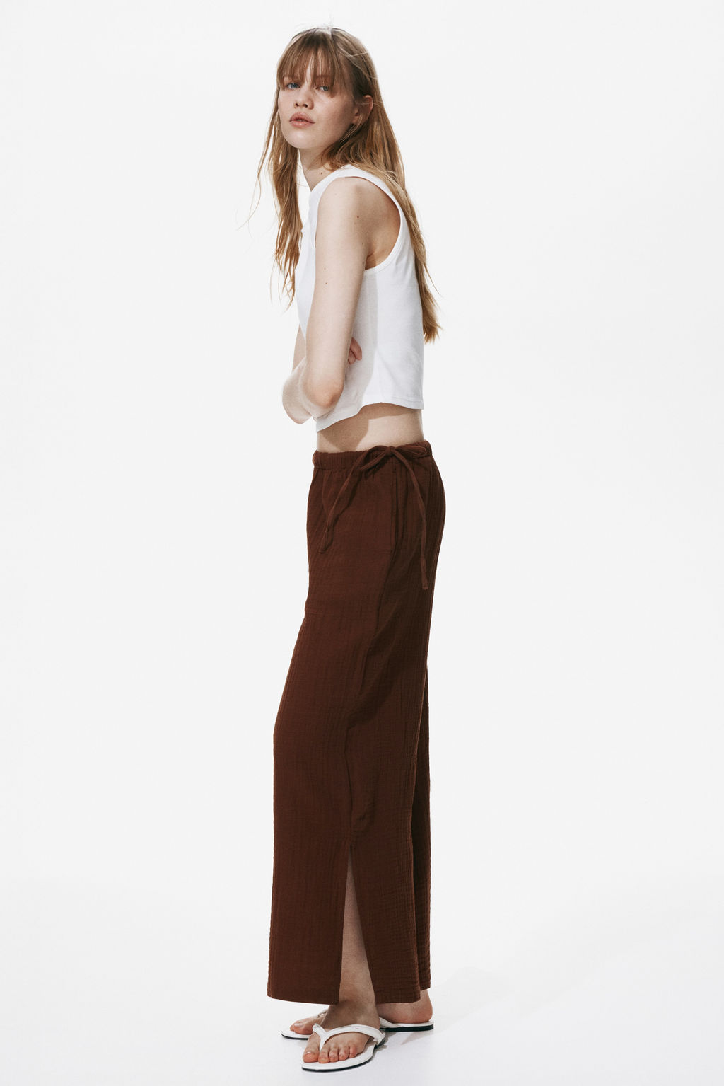 Pantal?n de muselina con cordones de ajuste - H&m фото 3