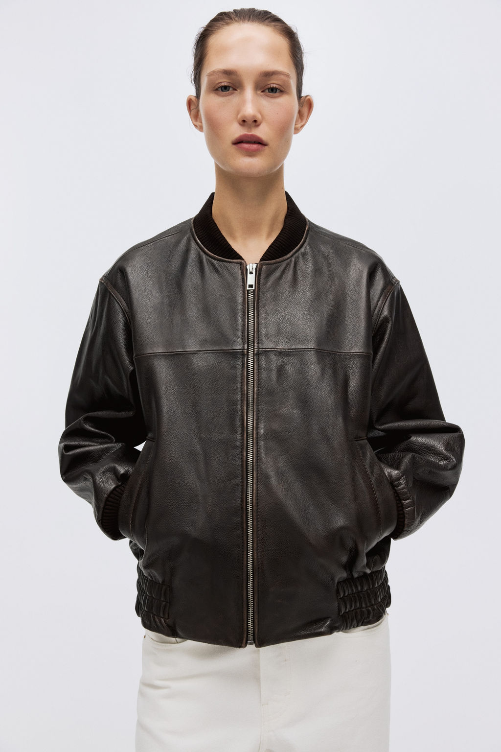 Cazadora bomber de piel - H&m фото 4