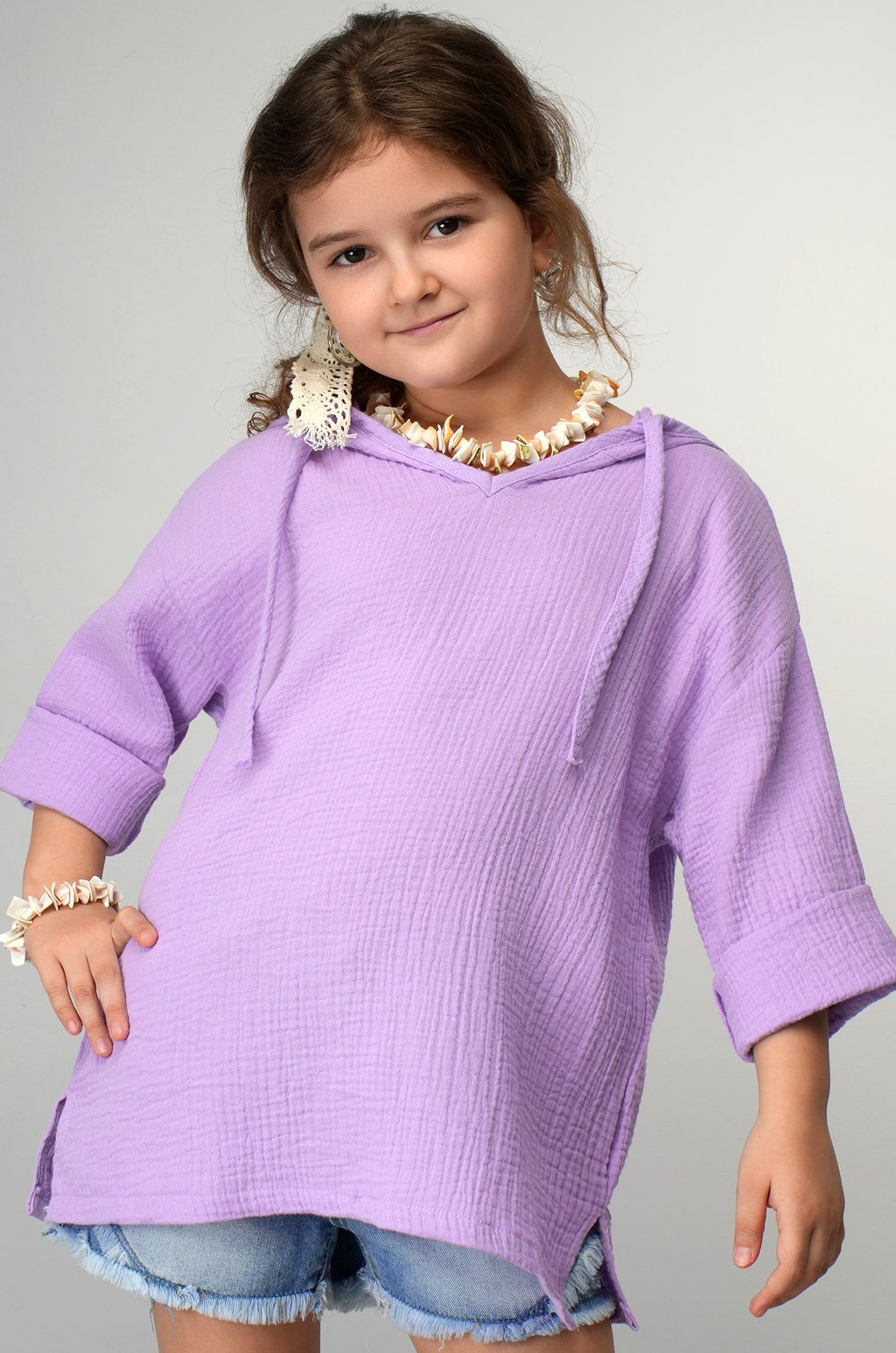 Детская хлопковая пляжная туника из муслина Happyfox - Happy fox фото 9