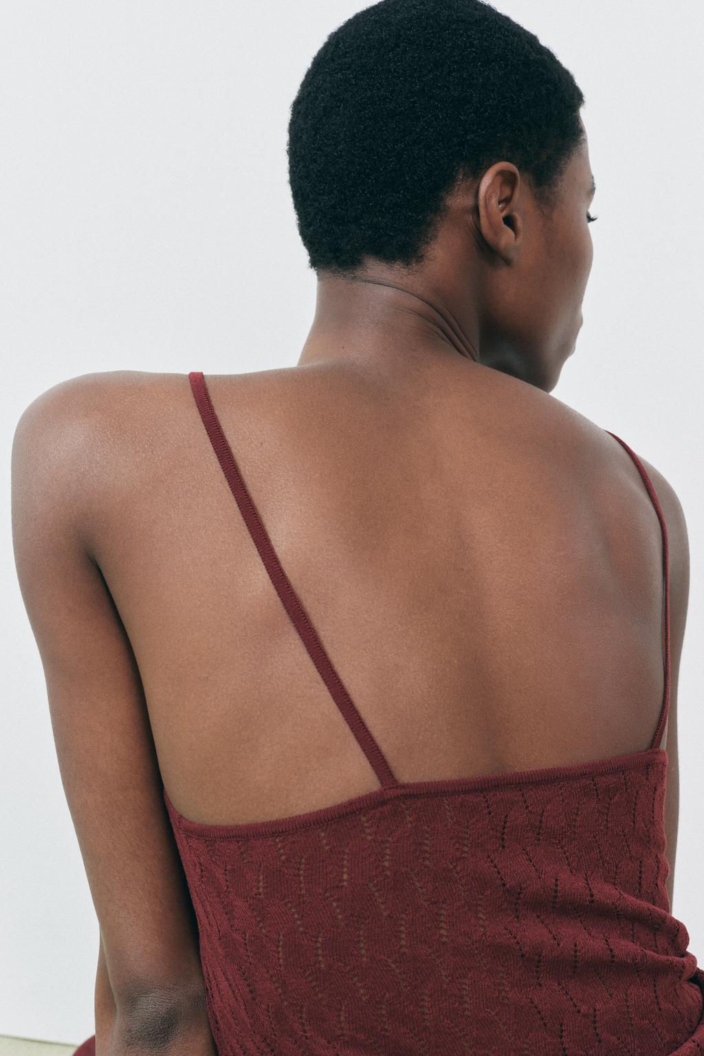 CHUNKY KNIT STRAPPY TOP - Zara фото 3