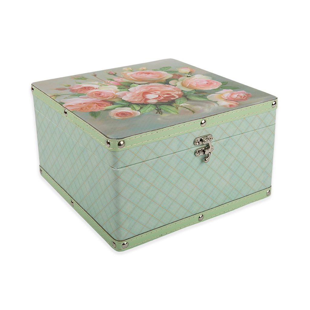 Gamma DBK-05 шкатулка декоративная сундучок 24 х 24 х 14 см №020 Розовый букет