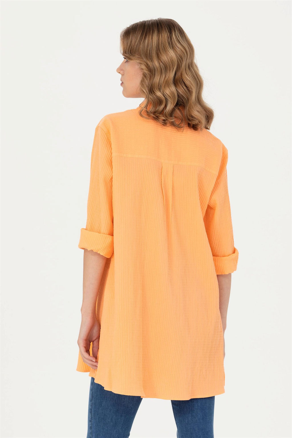 Женская рубашка лососевого цвета с длинным рукавом - U.s. polo assn фото 12