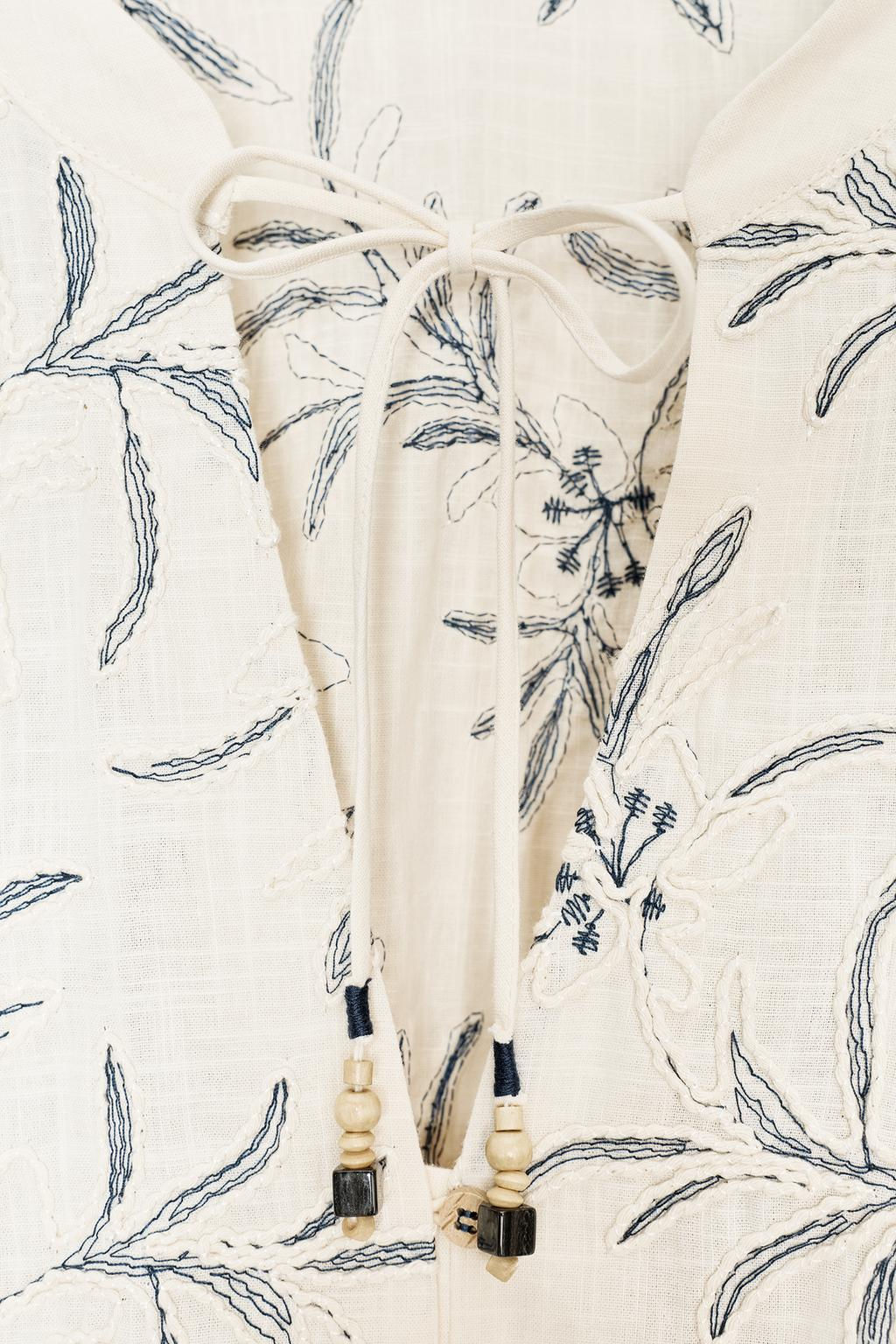 RUSTIC TEXTURED EMBROIDERED BLOUSE - Zara фото 8
