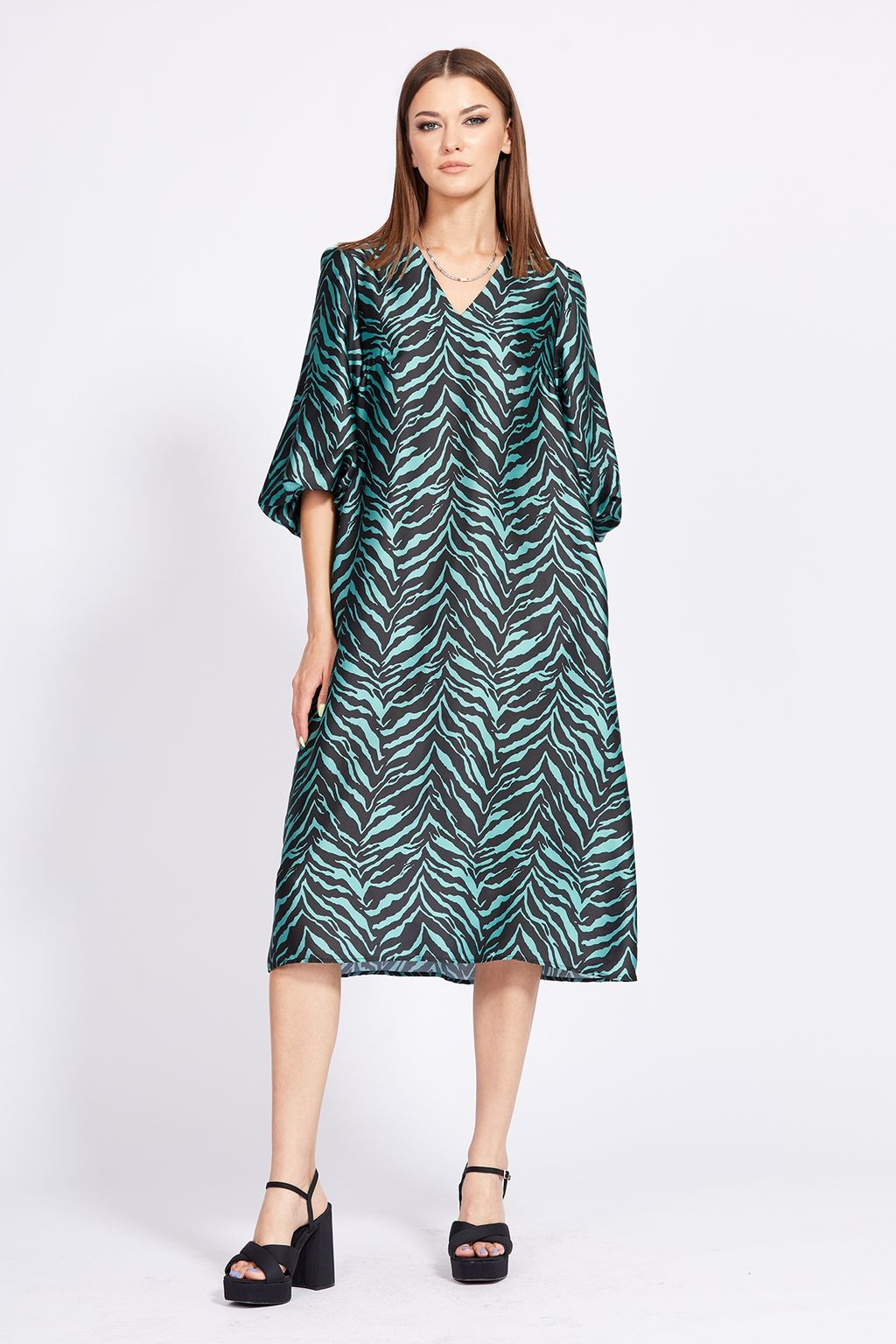 Платье 2286 изумруд с рисунком - Eola фото 3