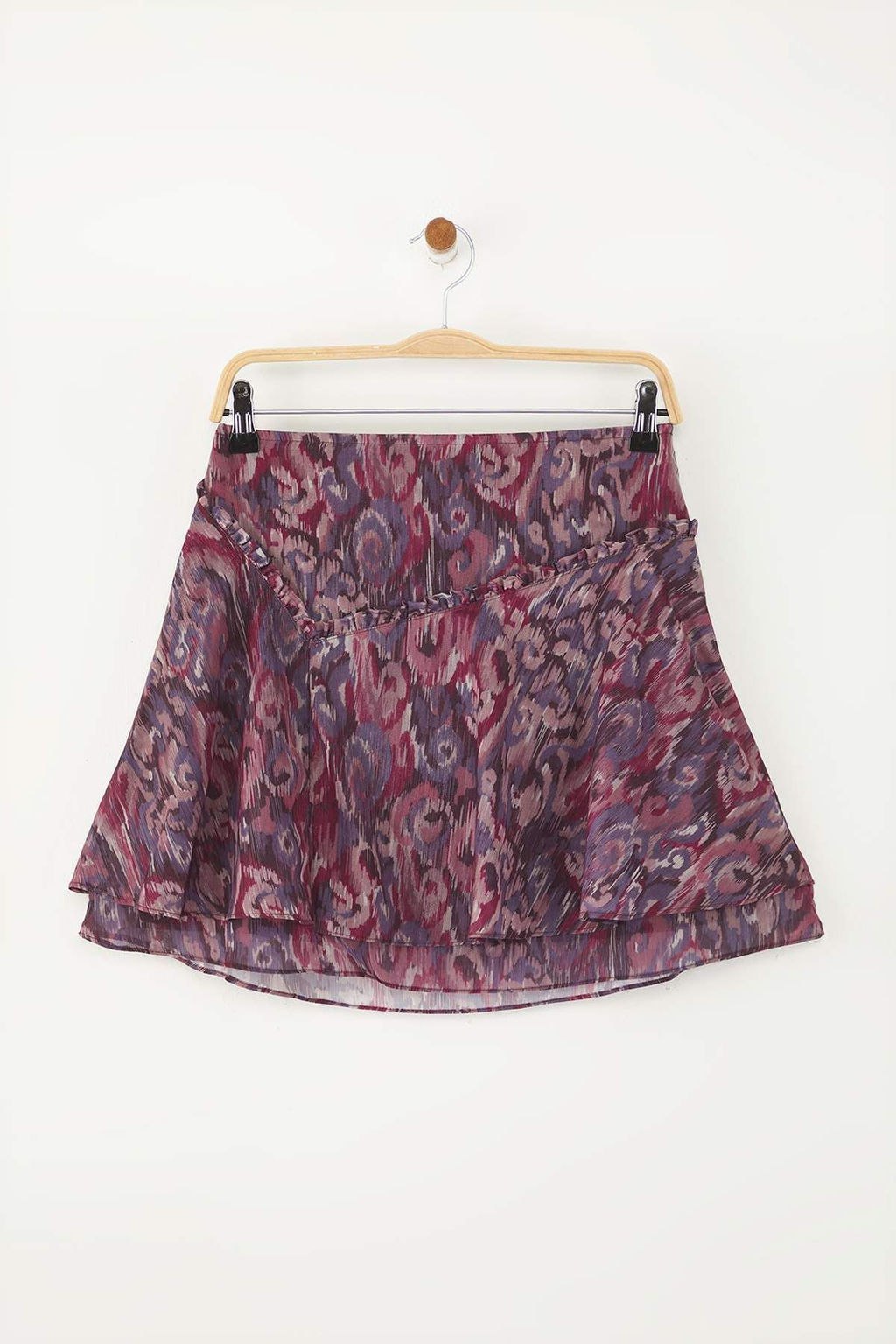 Trendyolmilla Bordo Kendinden Simli Desenli F?rf?rl? Mini Astarl? Sifon Etek TWOSS25ET00203 фото 4