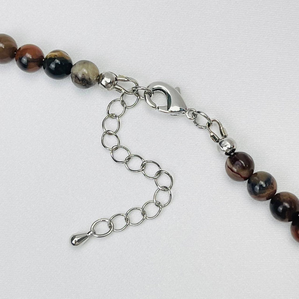 Колье из Окаменелого дерева,Агата и Сердолика - Радуга самоцветов фото 4