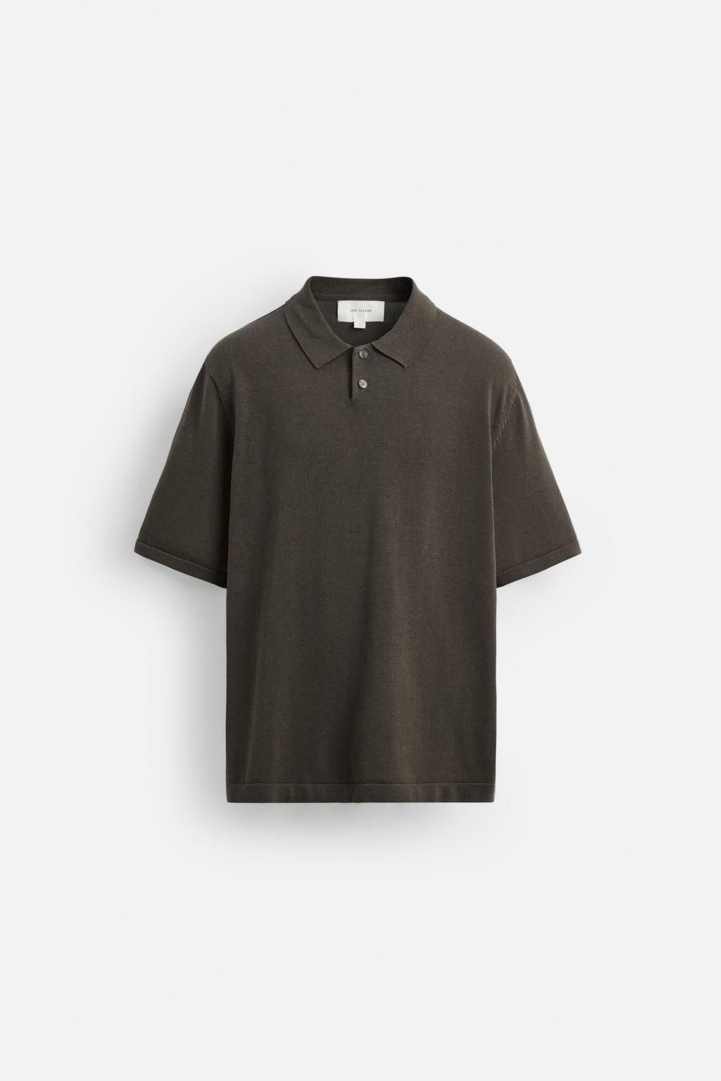 COTTON-BLEND KNIT POLO SHIRT - Zara фото 15