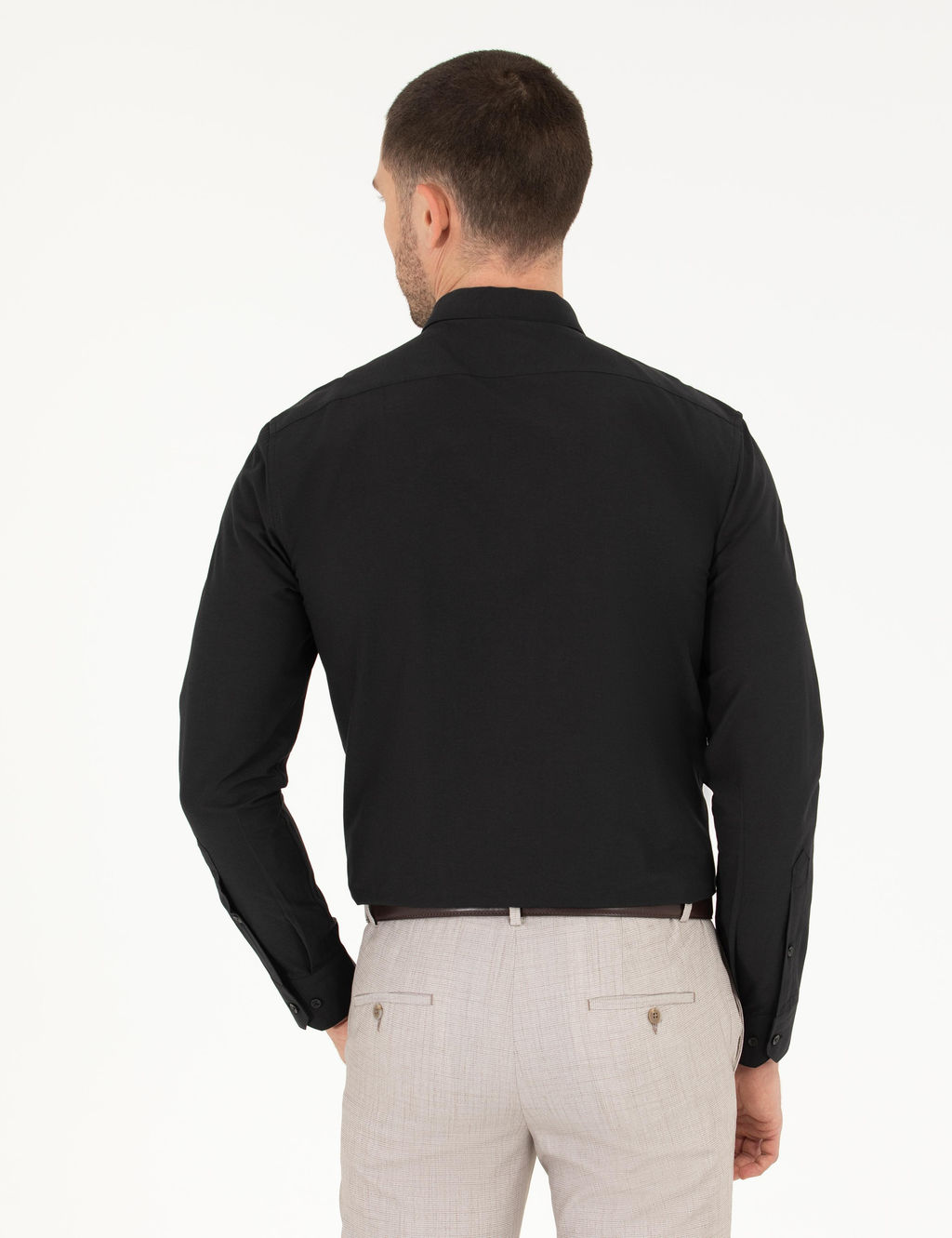 Siyah Slim Fit Uzun Kollu Klasik G_mlek - Pierre cardin фото 5