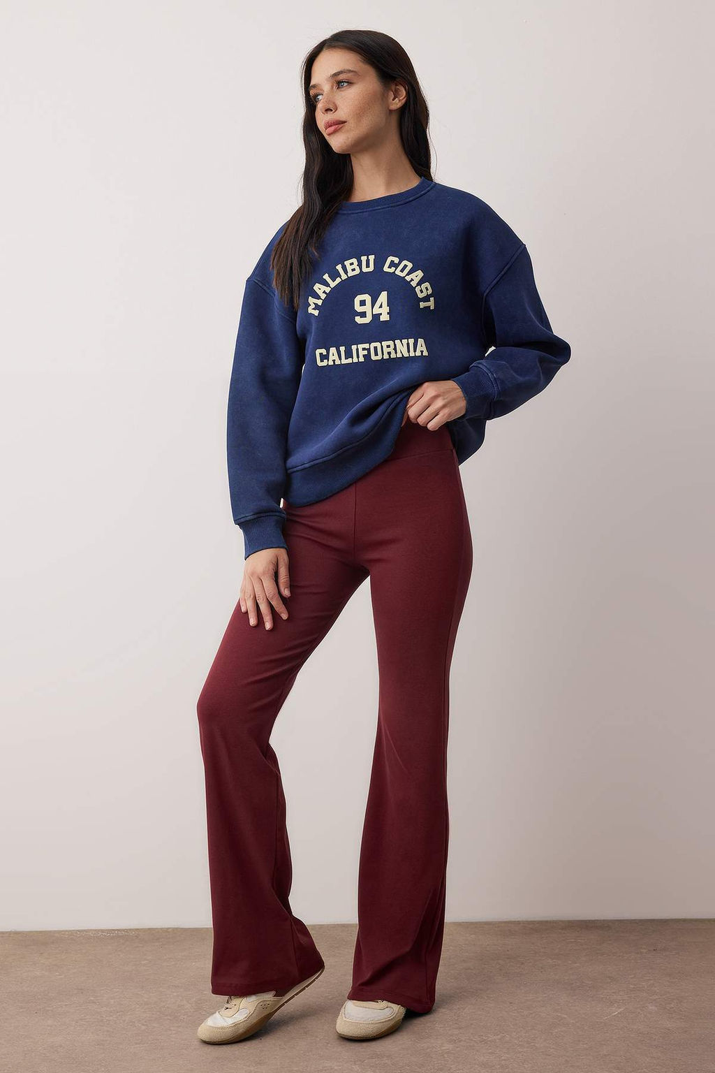 Bordo-Lacivert Ispanyol Paca 2li Paket Pantolon TWOAW26PL00057