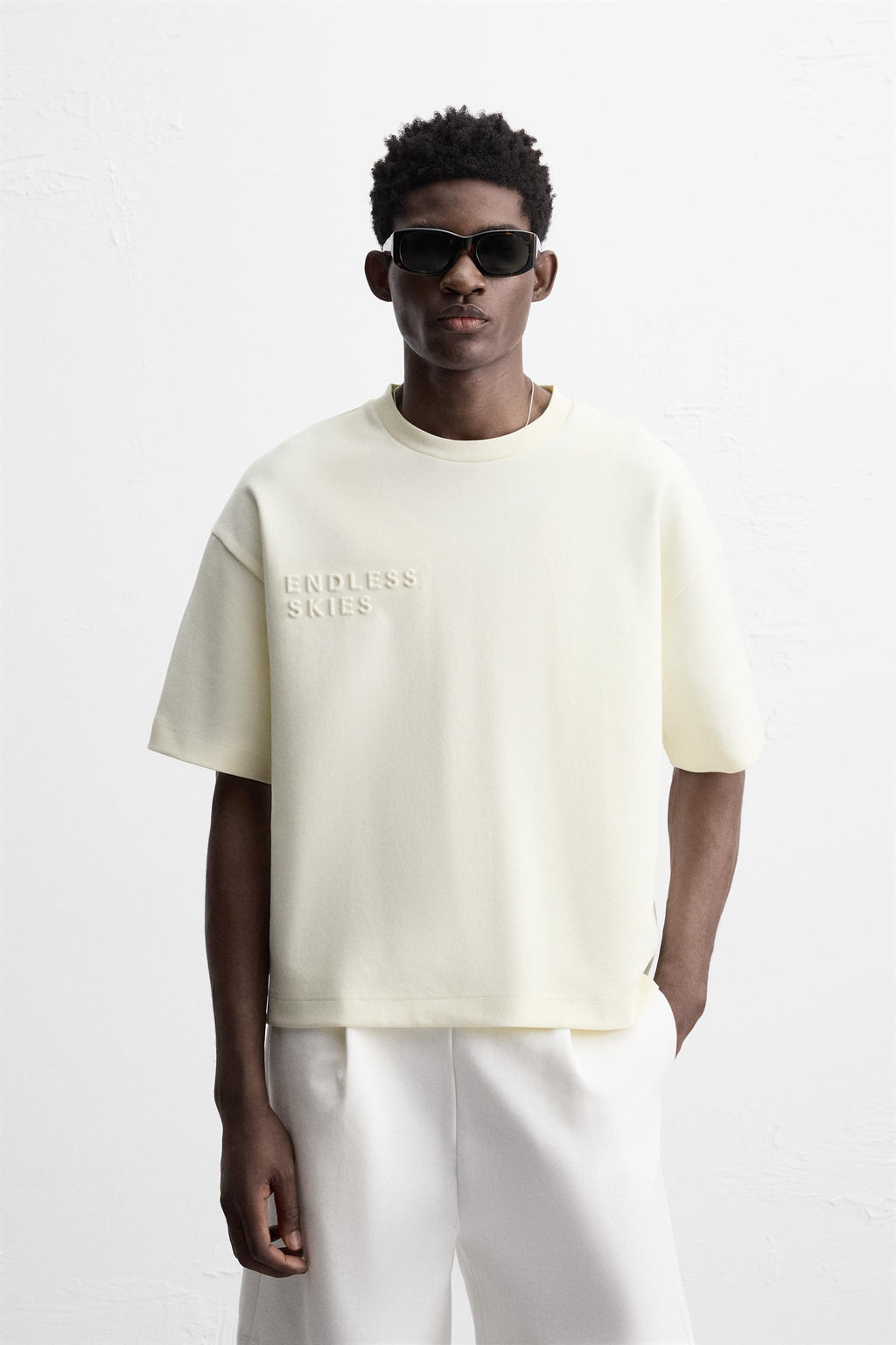 EMBOSSED SLOGAN T-SHIRT - Zara фото 2