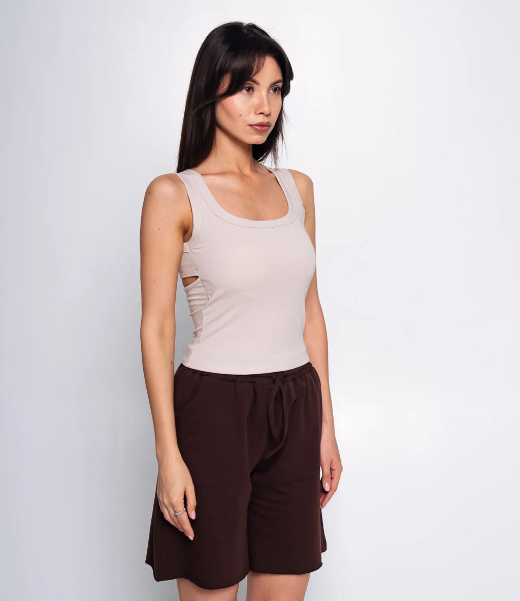 Топ #КТ173 (1), светло-бежевый
