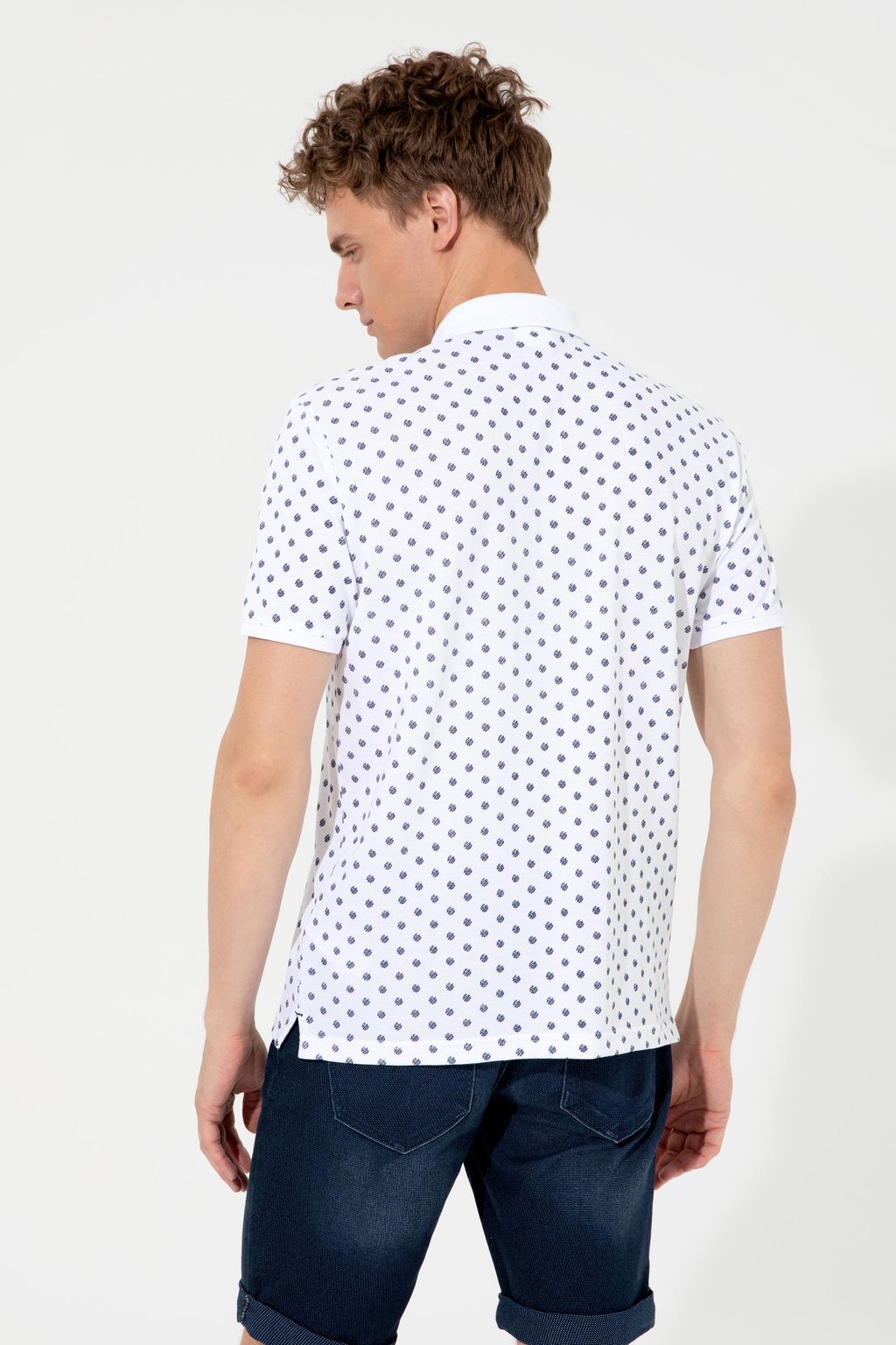 U. S. Polo Assn Мужская белая футболка с воротником-поло - U.s. polo assn фото 5