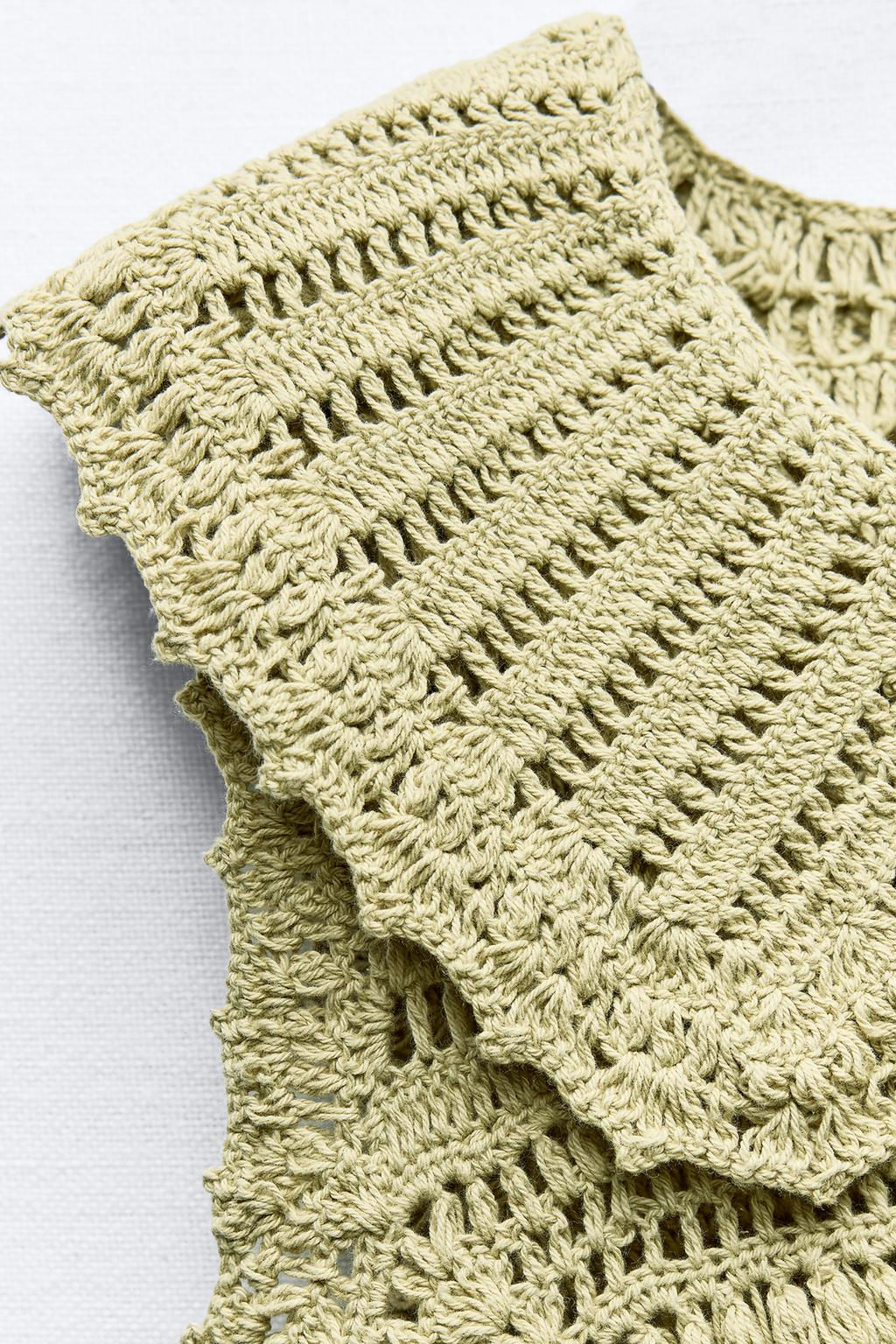 CROCHET KNIT TOP WITH SIDE TIES - Zara фото 9