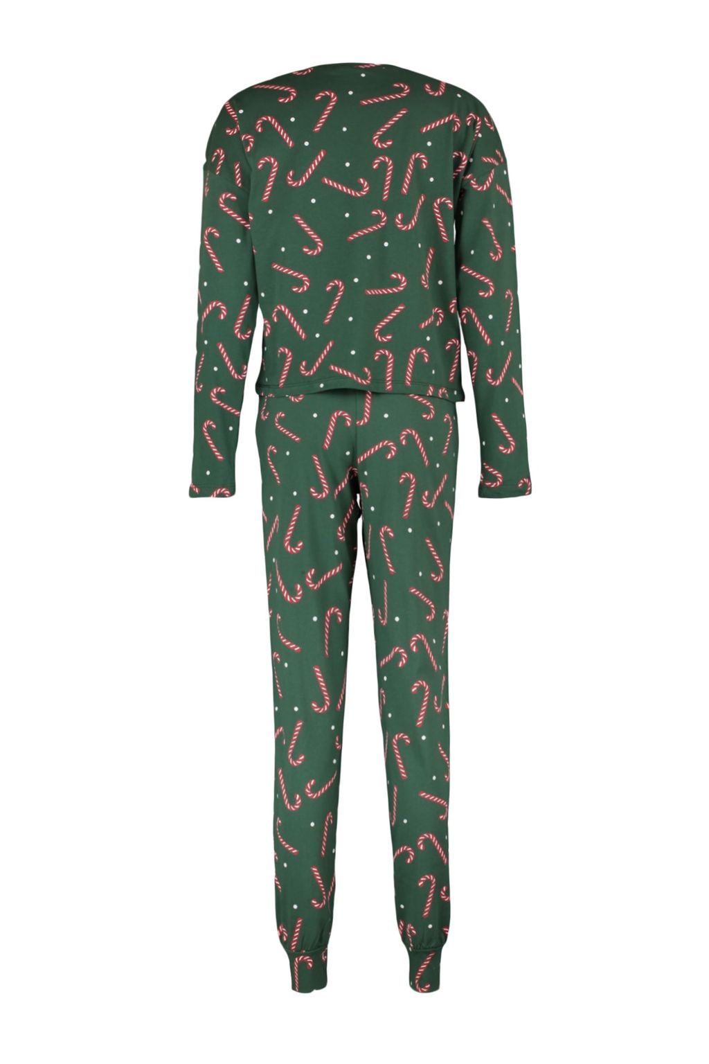 Yesil %100 Pamuklu Y?lbas? Temal? Orme Pijama Tak?m? THMAW21PT0771