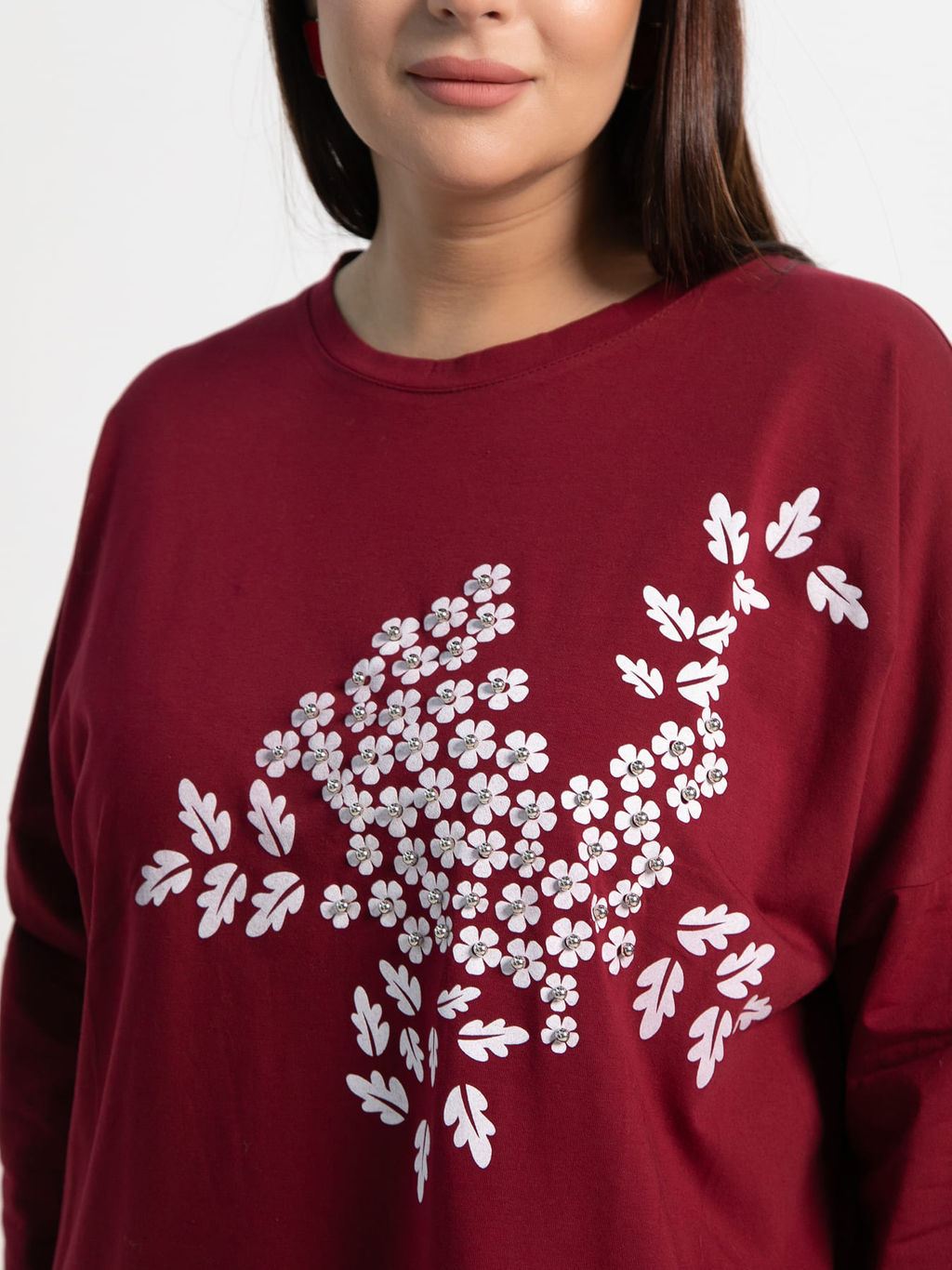 Блуза Ромашка (бордовая) Б15383-24М