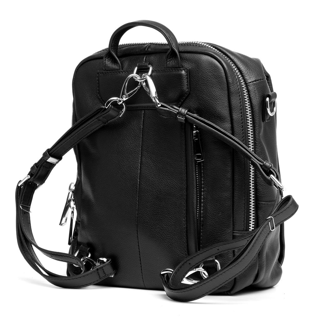 C0244H black, женский кожаный рюкзак Barcelo Biagi
