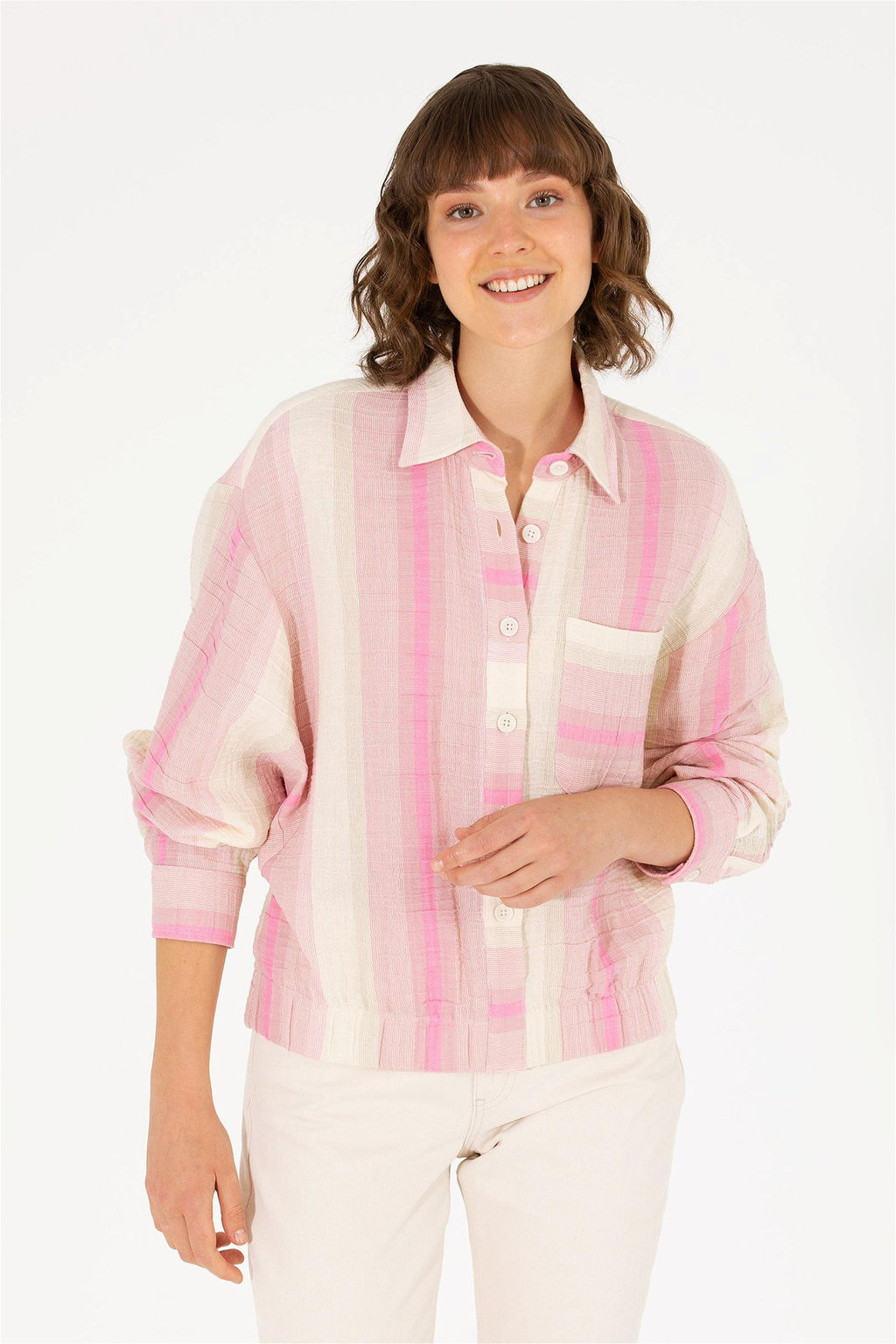 U. S. Polo Assn Женская розовая рубашка с длинным рукавом - U.s. polo assn фото 8