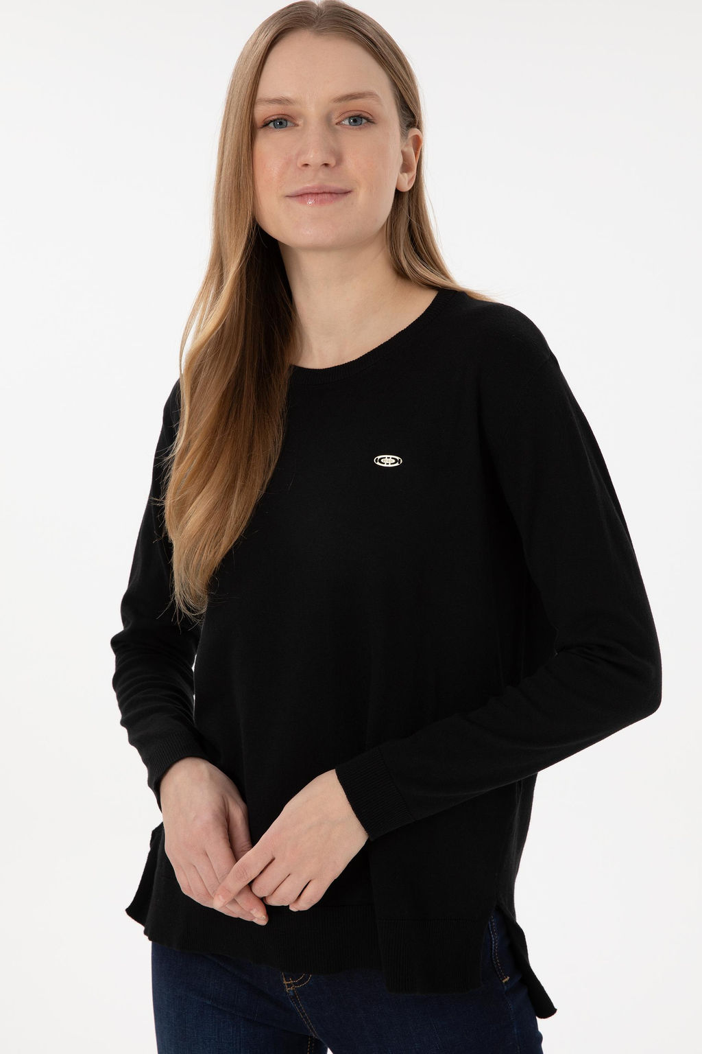 Женский черный базовый свитер с круглым вырезом Неожиданная скидка в корзине - U.s. polo assn фото 10