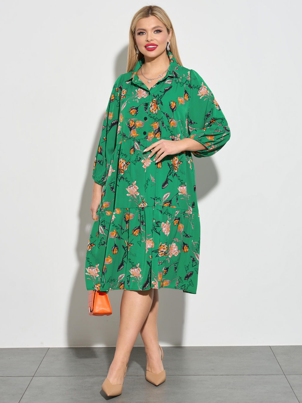 Платье 0060-28п зелёный - Dora фото 3