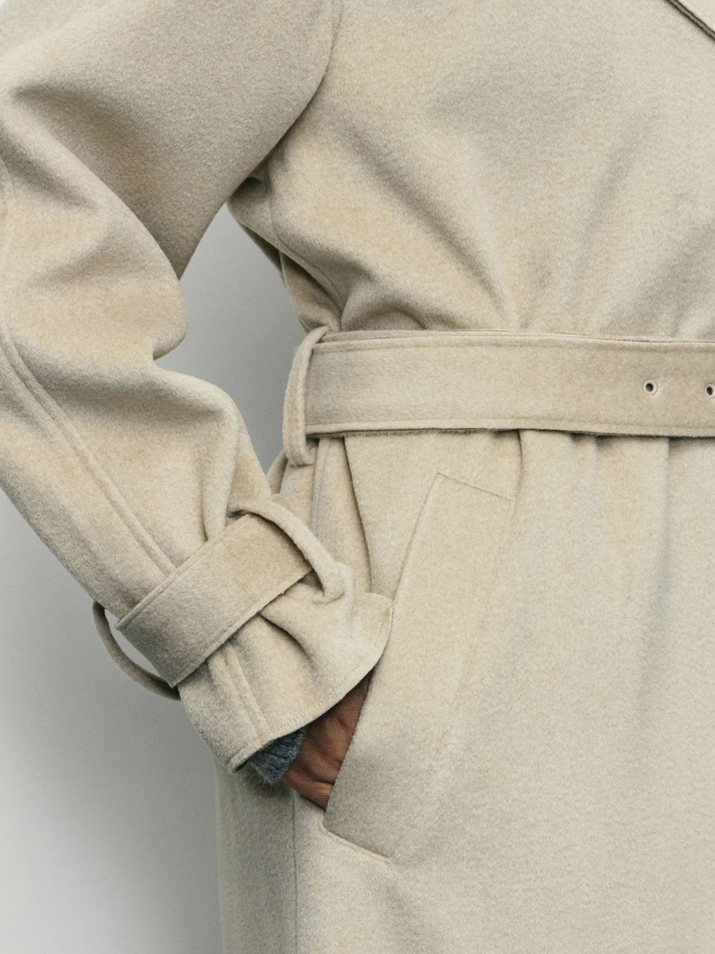 Двубортное пальто с поясом / Zarina фото 7