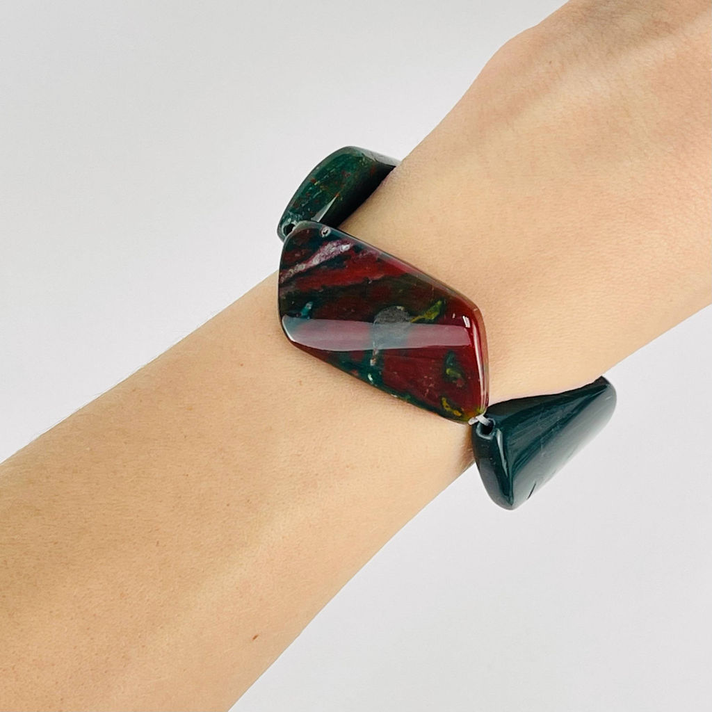 Бусины для украшений из Яшмы (Гелиотроп) 39 см