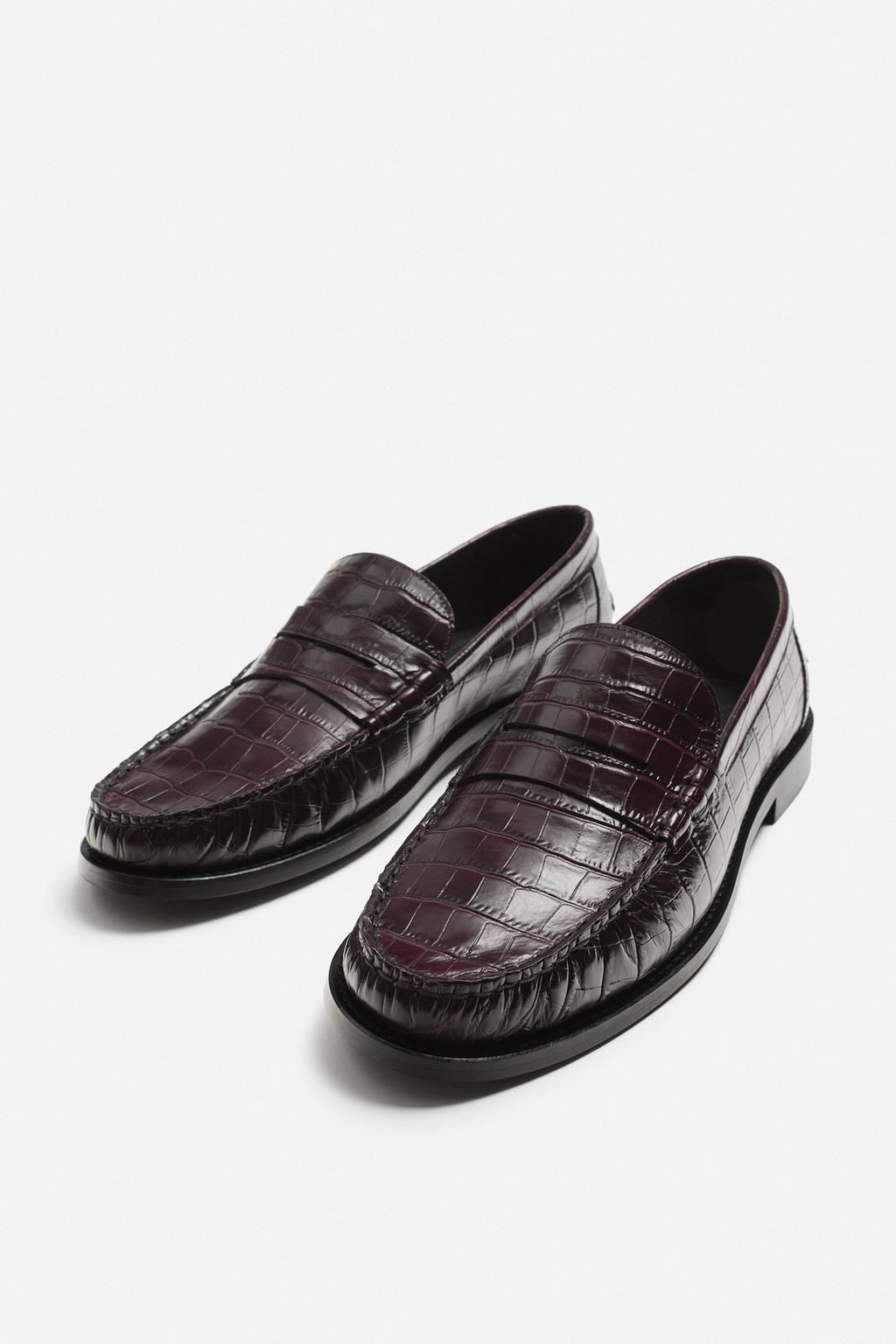 EMBOSSED LEATHER LOAFERS - LIMITED EDITION - Zara фото 7