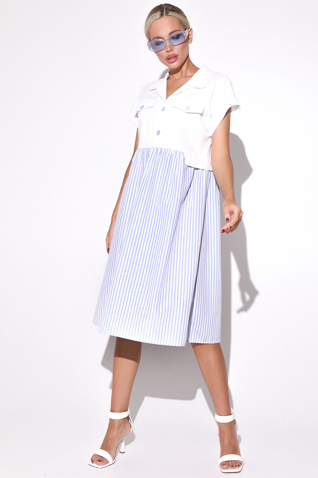 Платье Валери (полоска небо) - Эльза фото 5