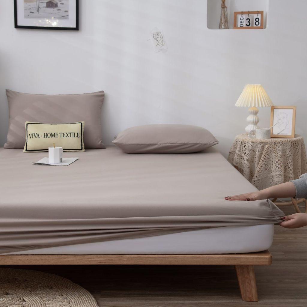 Комплект постельного белья Однотонный Сатин на резинке CSR028 Евро - Ситрейд фото 7