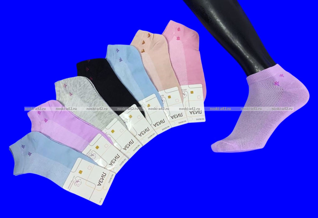 Цена за 3 пар. 3 ПАРЫ - Следки женские сетка АССОРТИ