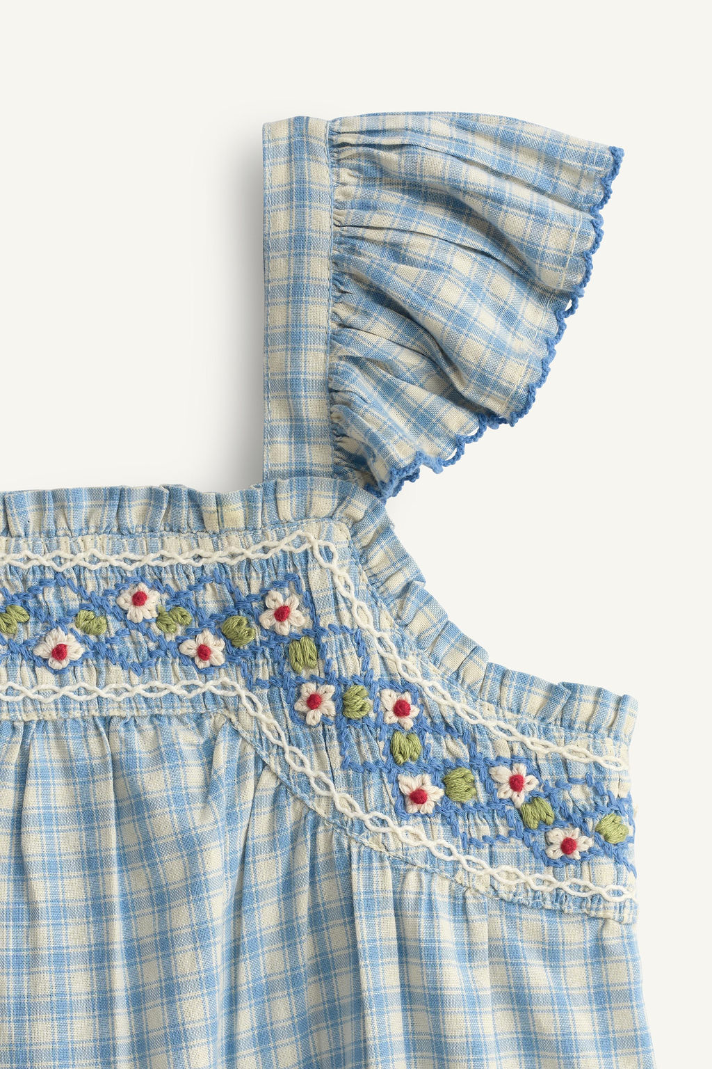 TOP BORDADOS CUADROS LIMITED EDITION / Azul / Blanco - Zara фото 8